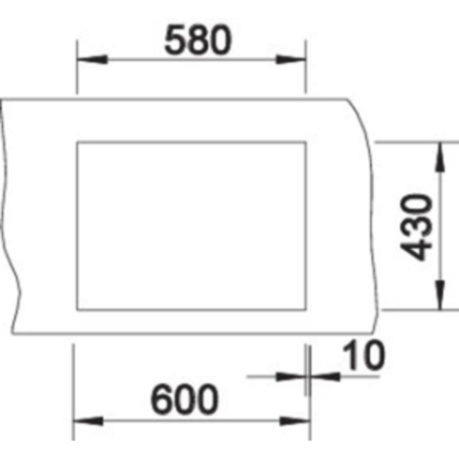 Blanco spoeltafel claron 550-if man.