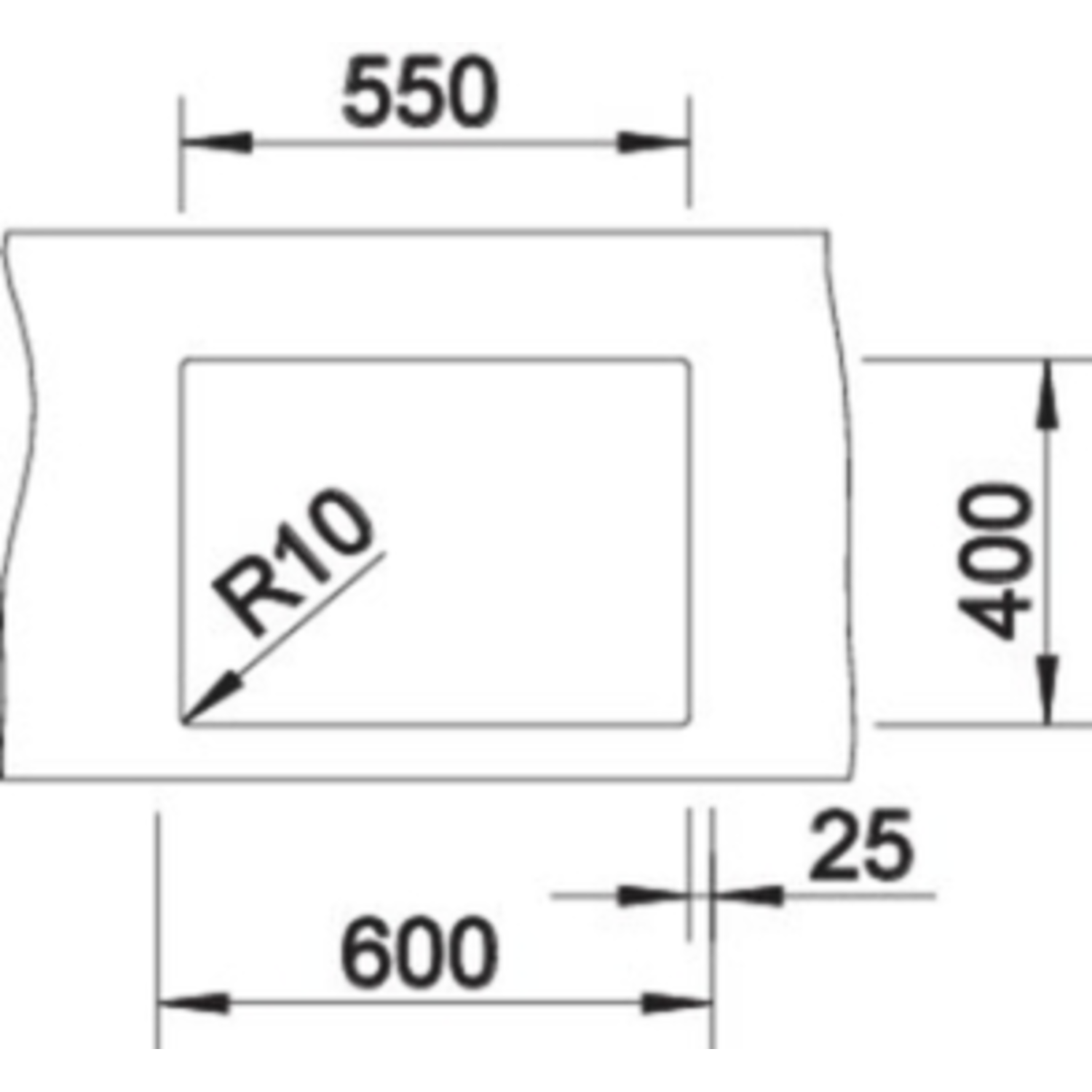 Blanco spoeltafel claron 550-u man.