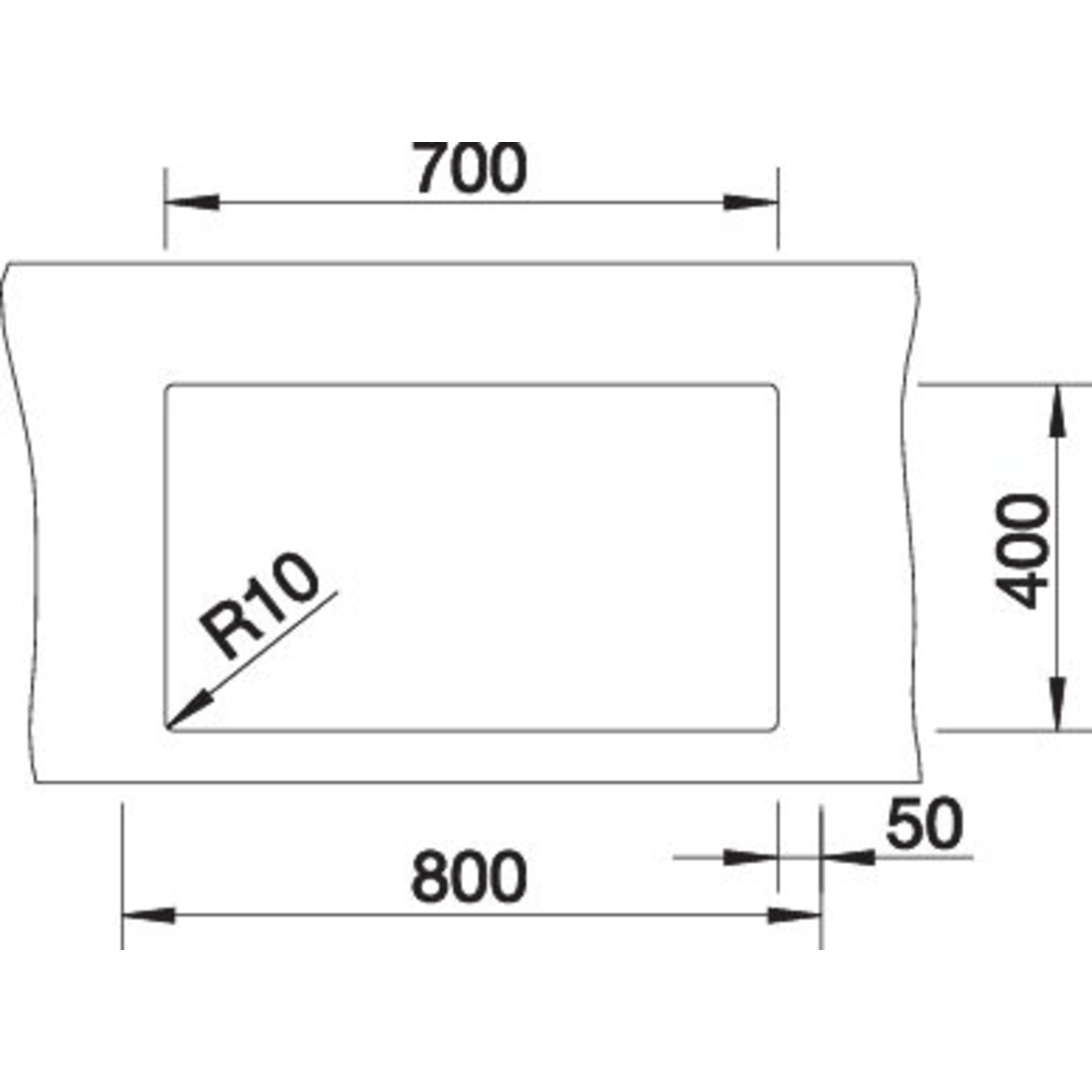 Blanco spoeltafel Claron 700-U manueel durinox