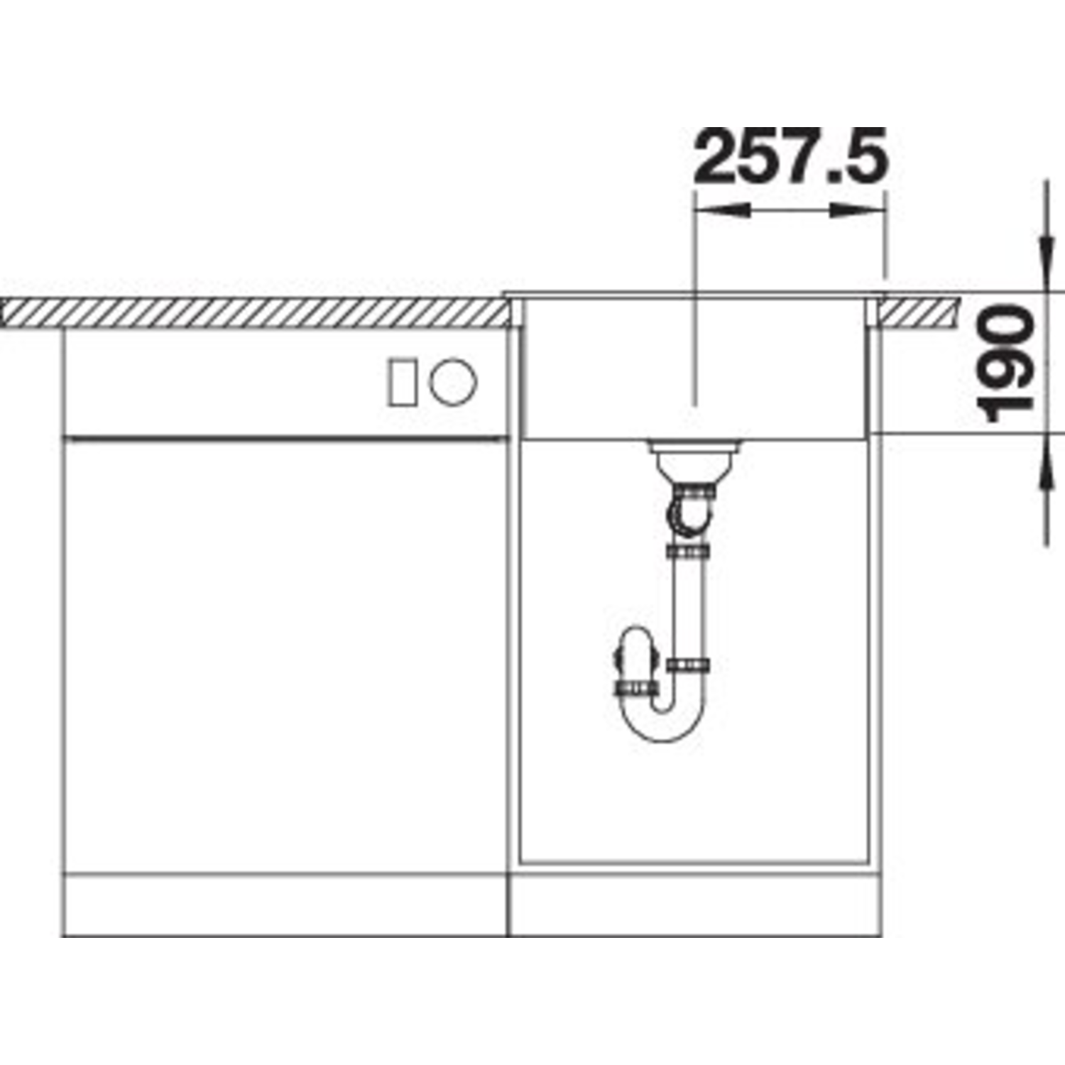 Blanco Dalago 5-F vulkaangrijs automatische bediening
