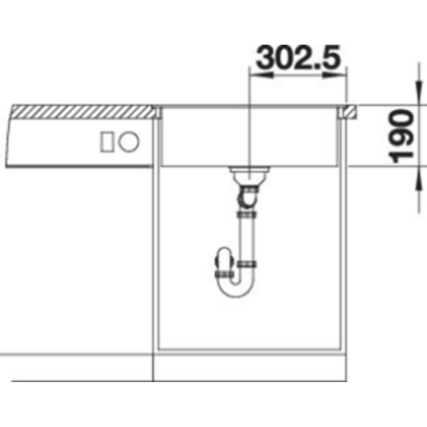 Blanco Dalago 6-F spoelb.silgr. zwart auto