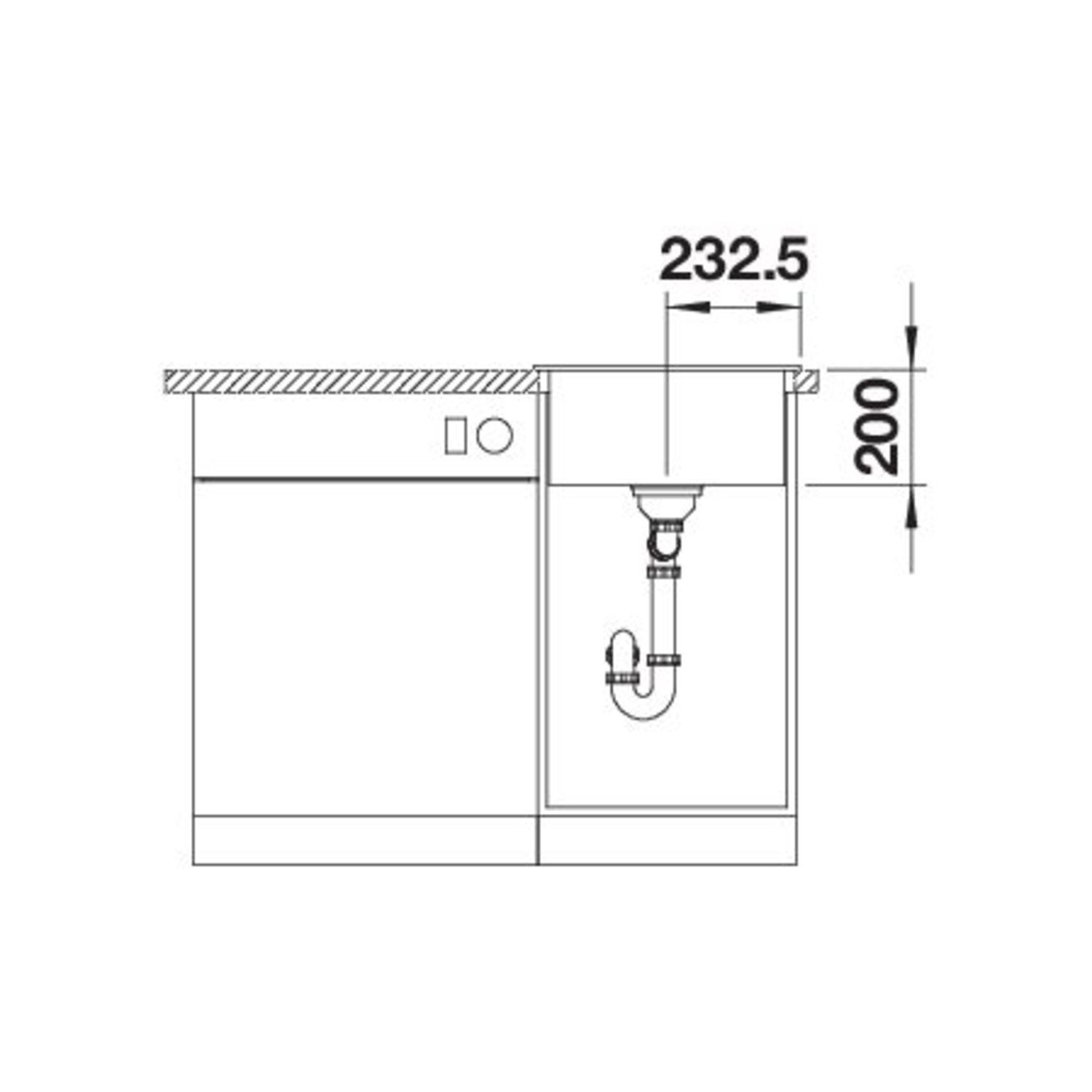 Blanco Naya 45 zacht wit manuele bediening