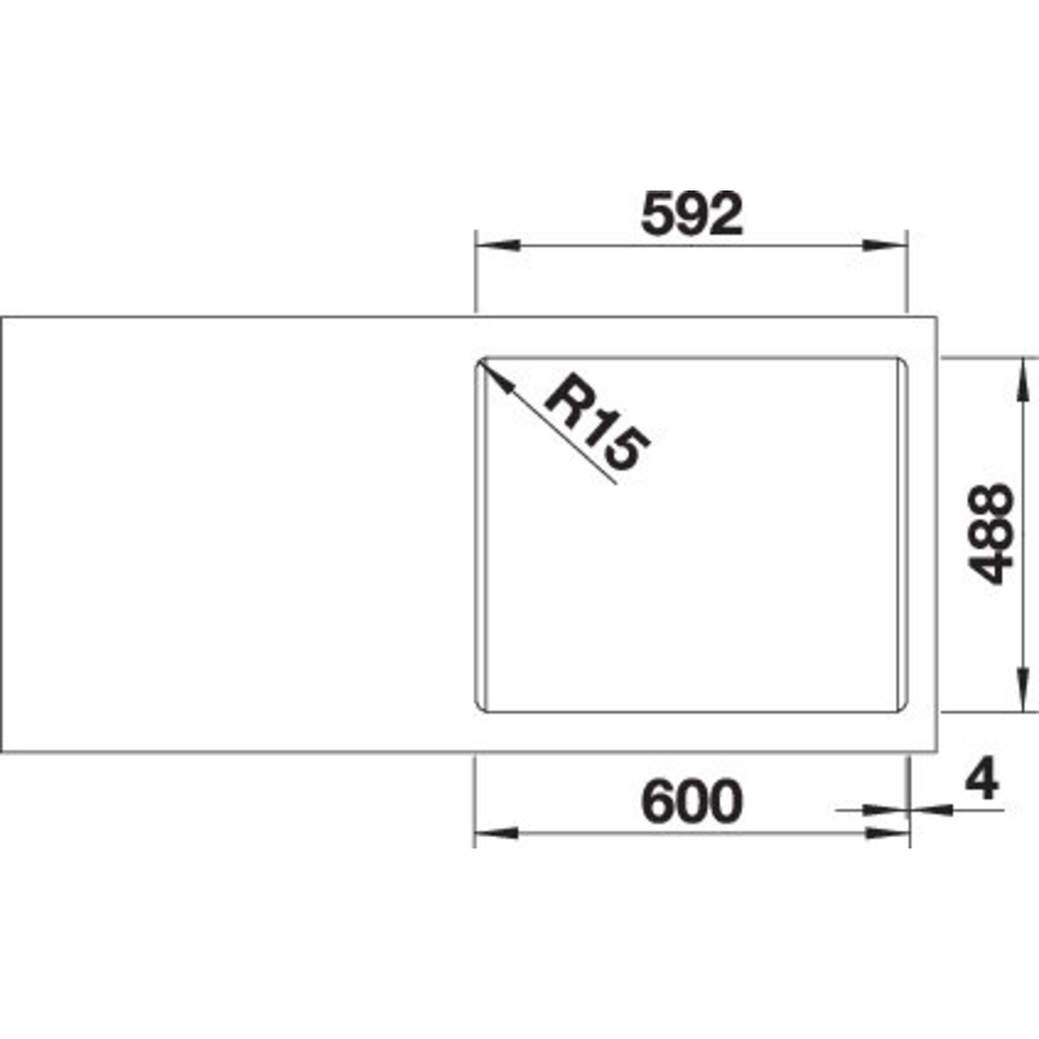 Blanco spoeltafel Palona 6 zwart auto