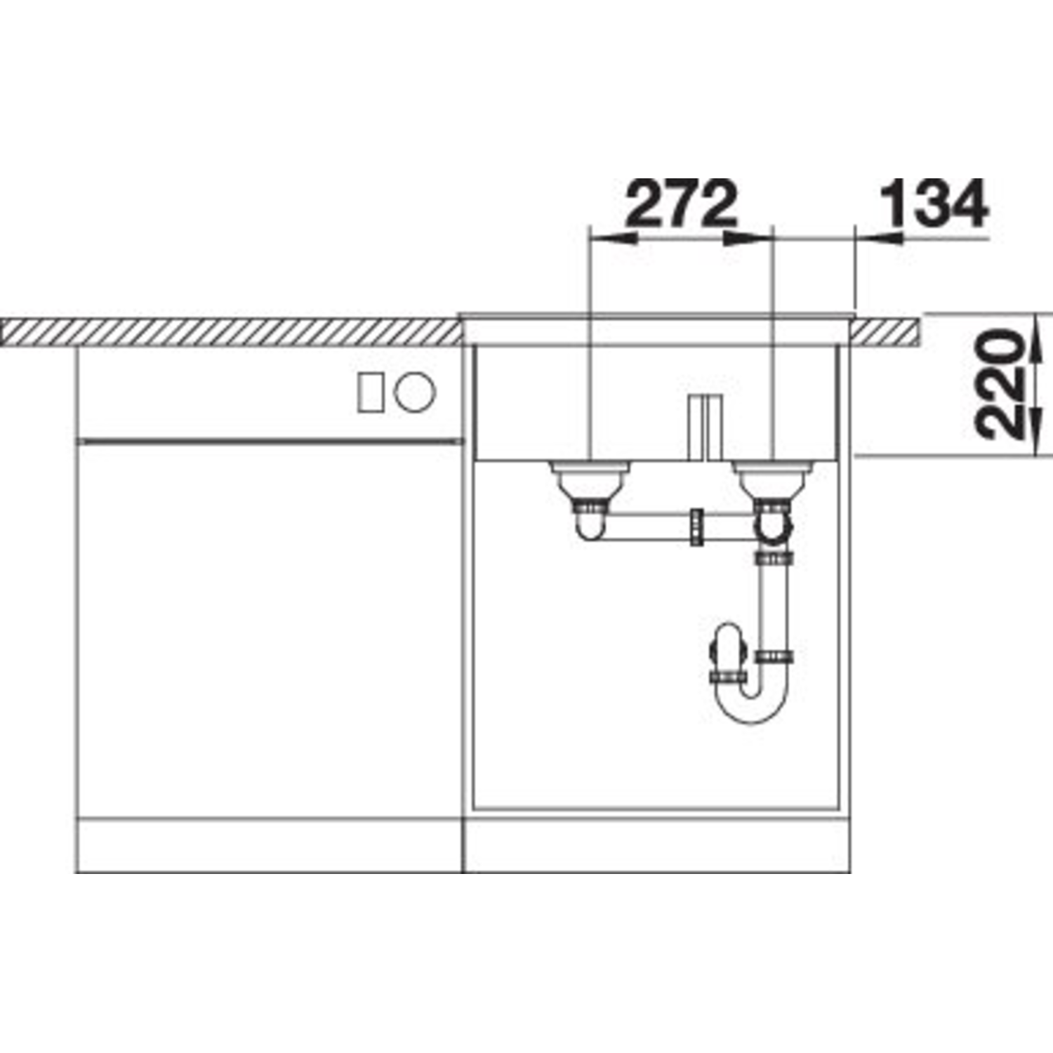 Blanco spoeltafel pleon 6 split café man.
