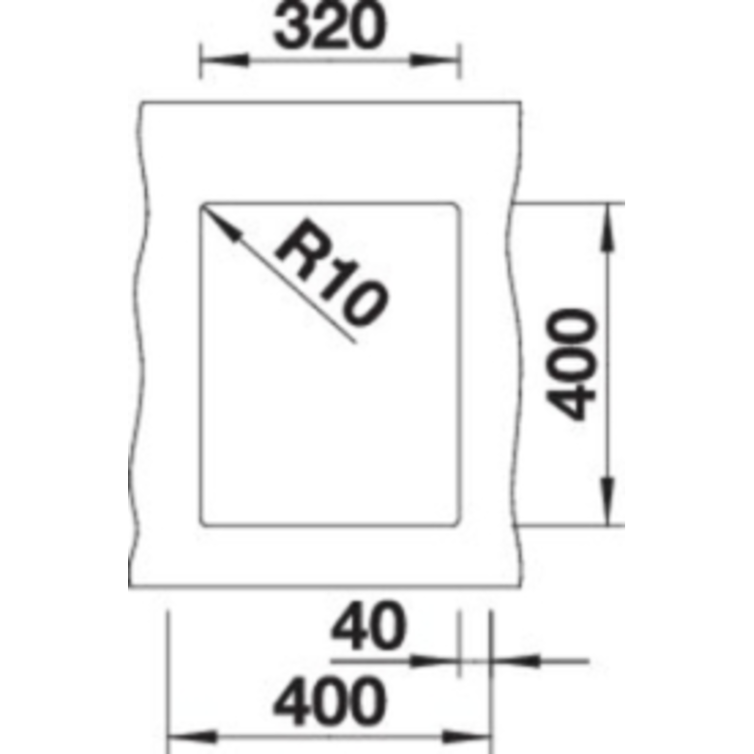 Subline spoeltafel 320-U zwart manueel