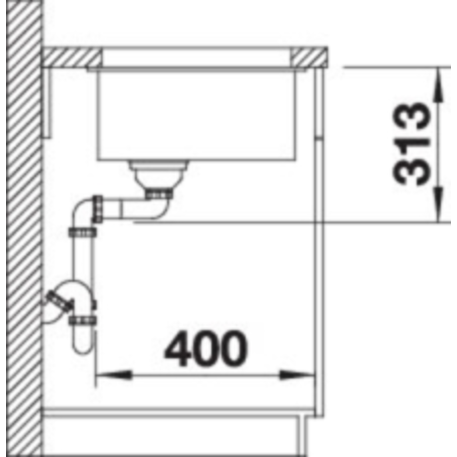 Subline spoeltafel 320-U zwart manueel