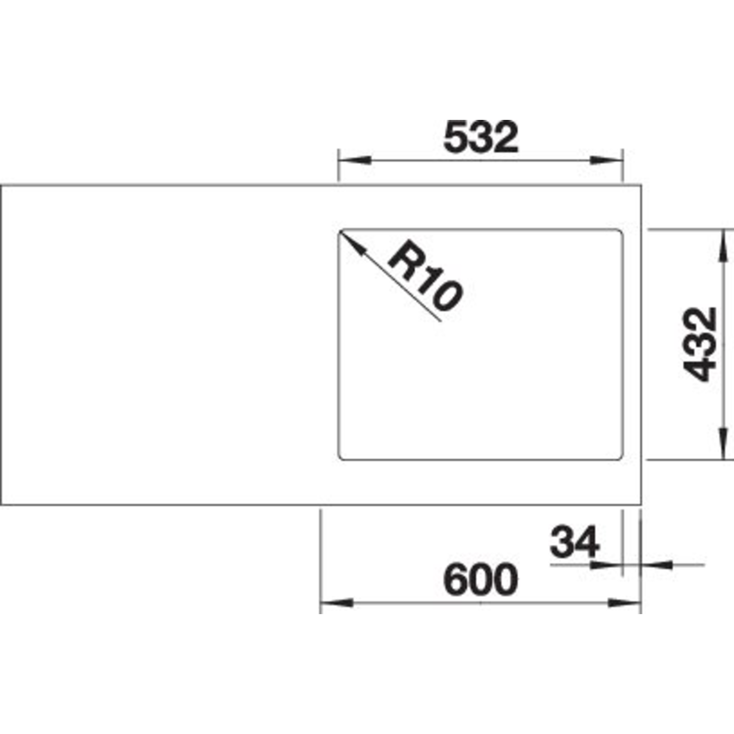 Blanco Subline 500-IF steelframe antraciet manuele bediening