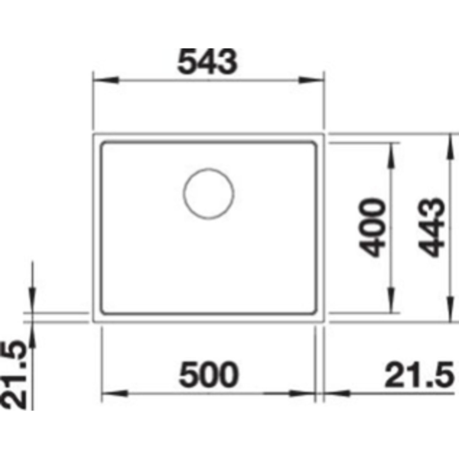 Blanco Subline 500-IF steelframe wit manuele bediening