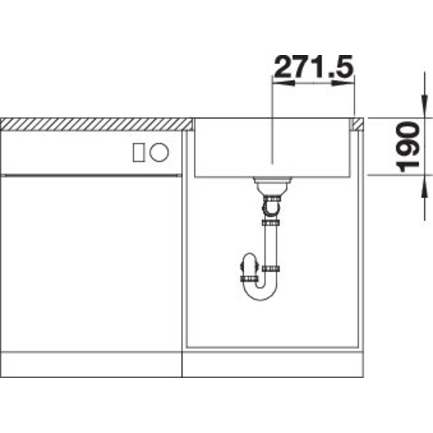 Blanco spoelb Subline 500-IF steelframe zwart manueel