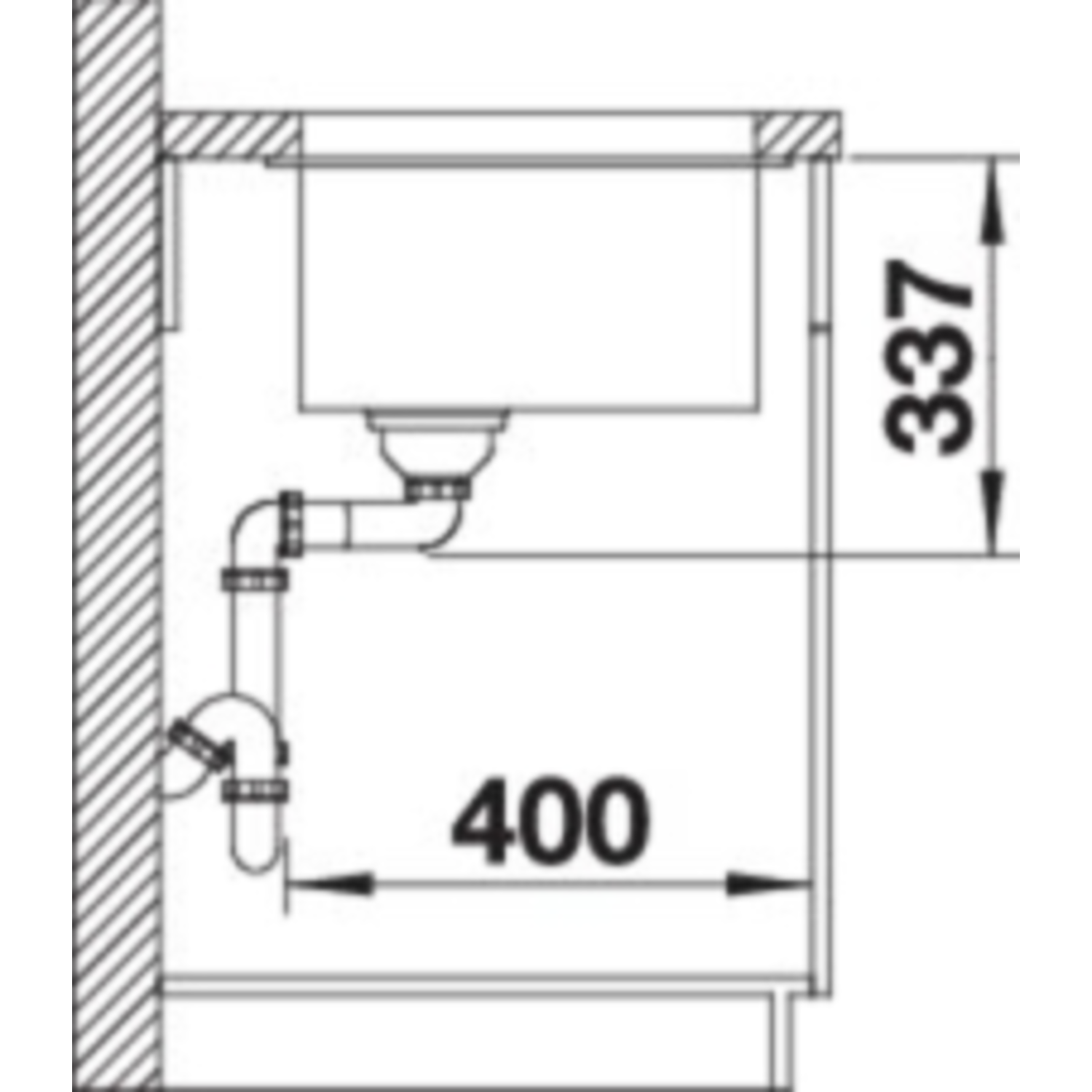 Blanco Subline 800-U antraciet manuele bediening