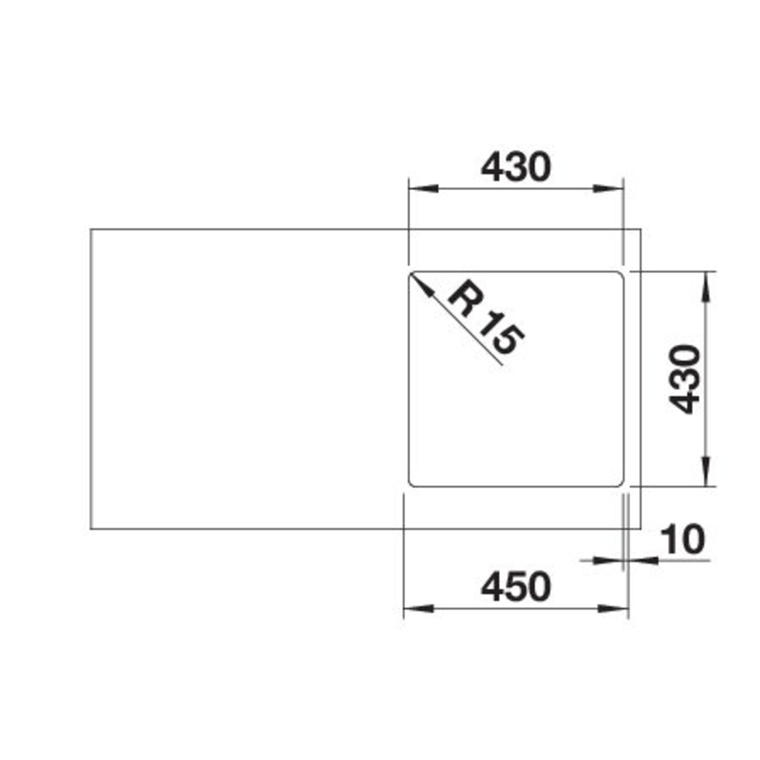 Blanco spoeltafel Supra 400-IF/A r12