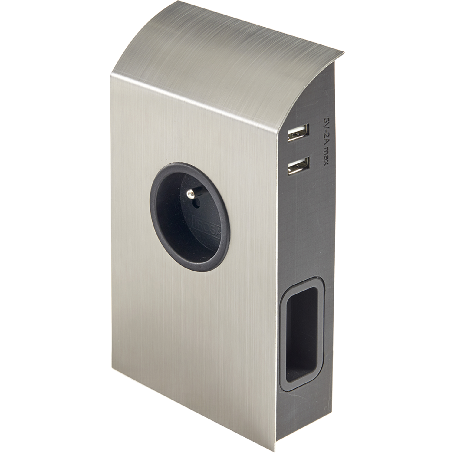 Born rvs b-f stekkerblok 1x16a-2x6a-2x usb a
