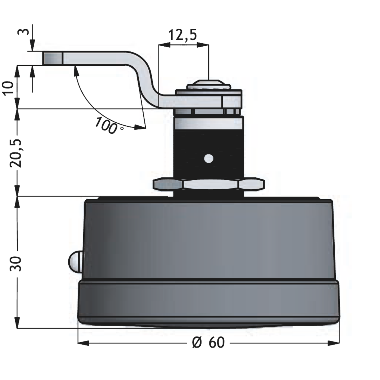Dial Lock 60 Fix Code zwart links/rechts z0001