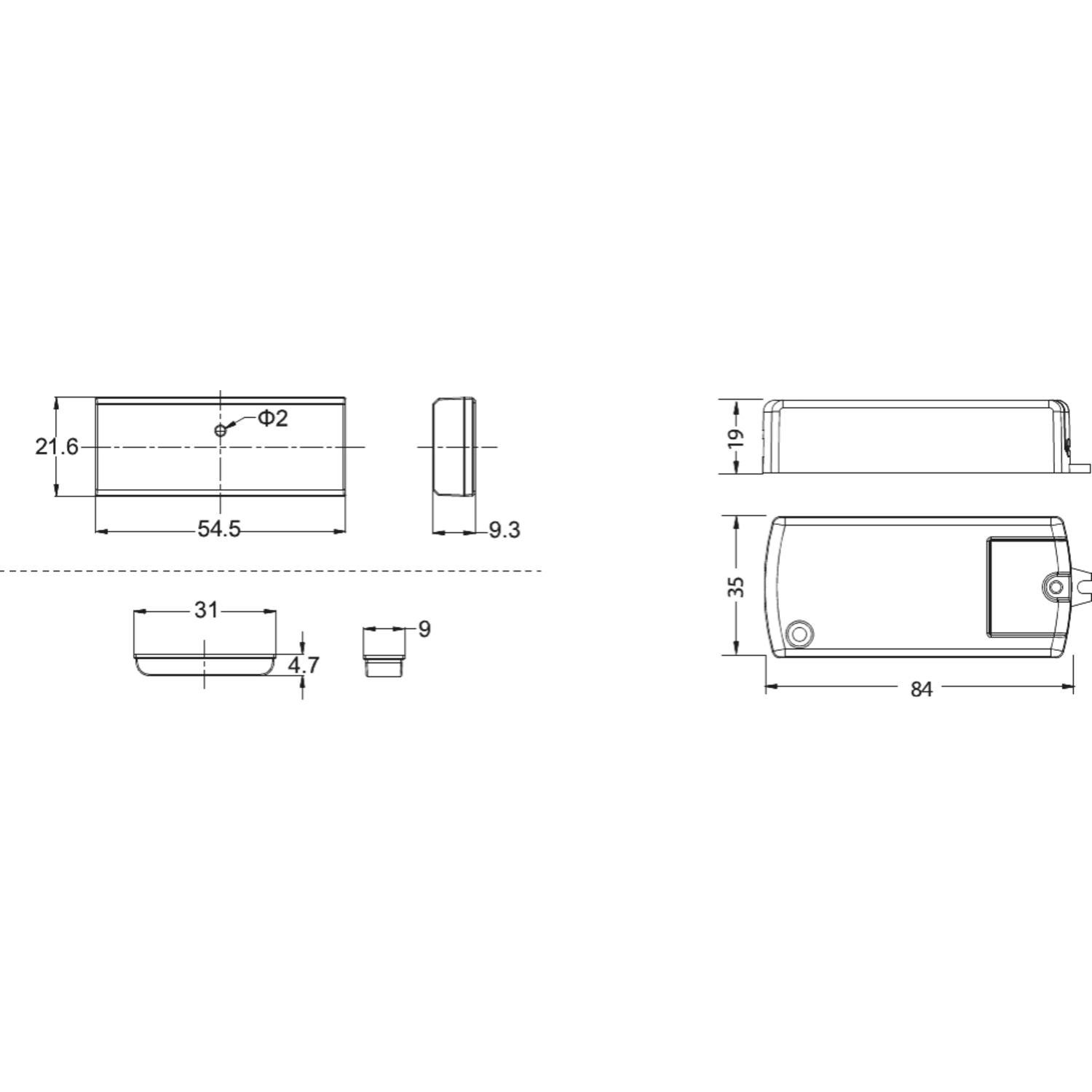 Magneetschakelaar 12v/36w - 24v/72w