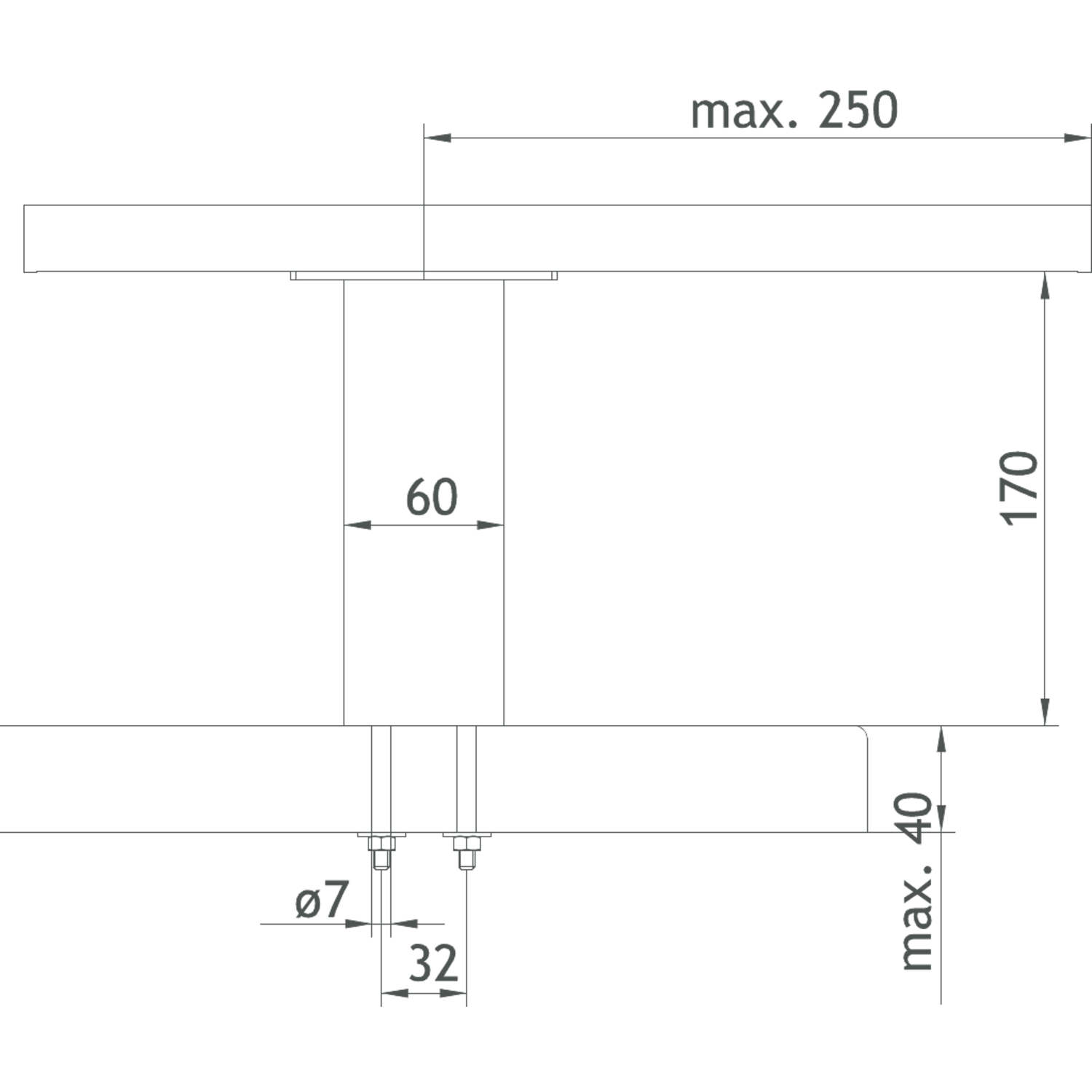 Barsteun korfu recht h:170mm rvs look
