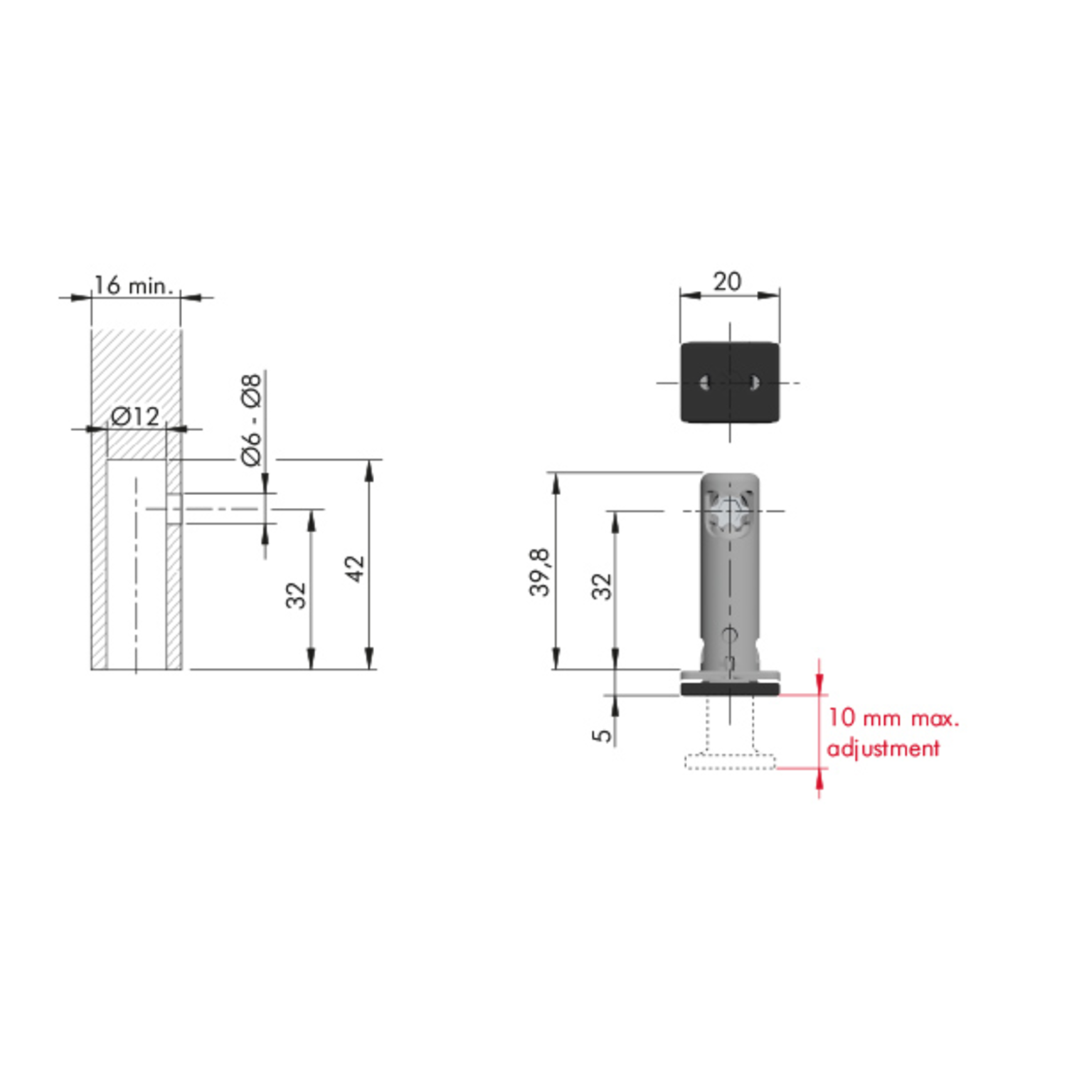 Sokkelversteller rekord tech dia12 cc32mm