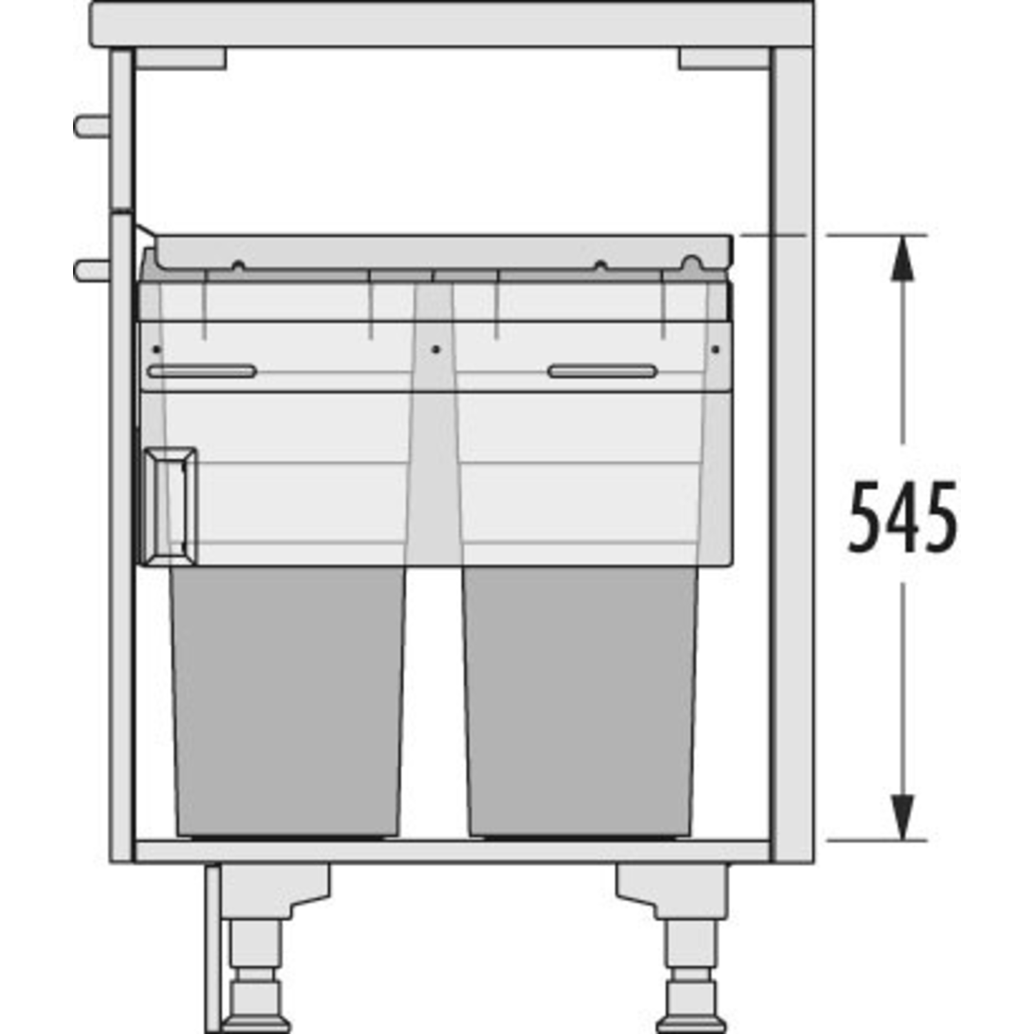 Hailo eurocargo-Synchro k.50cm 2x38l SoftClose