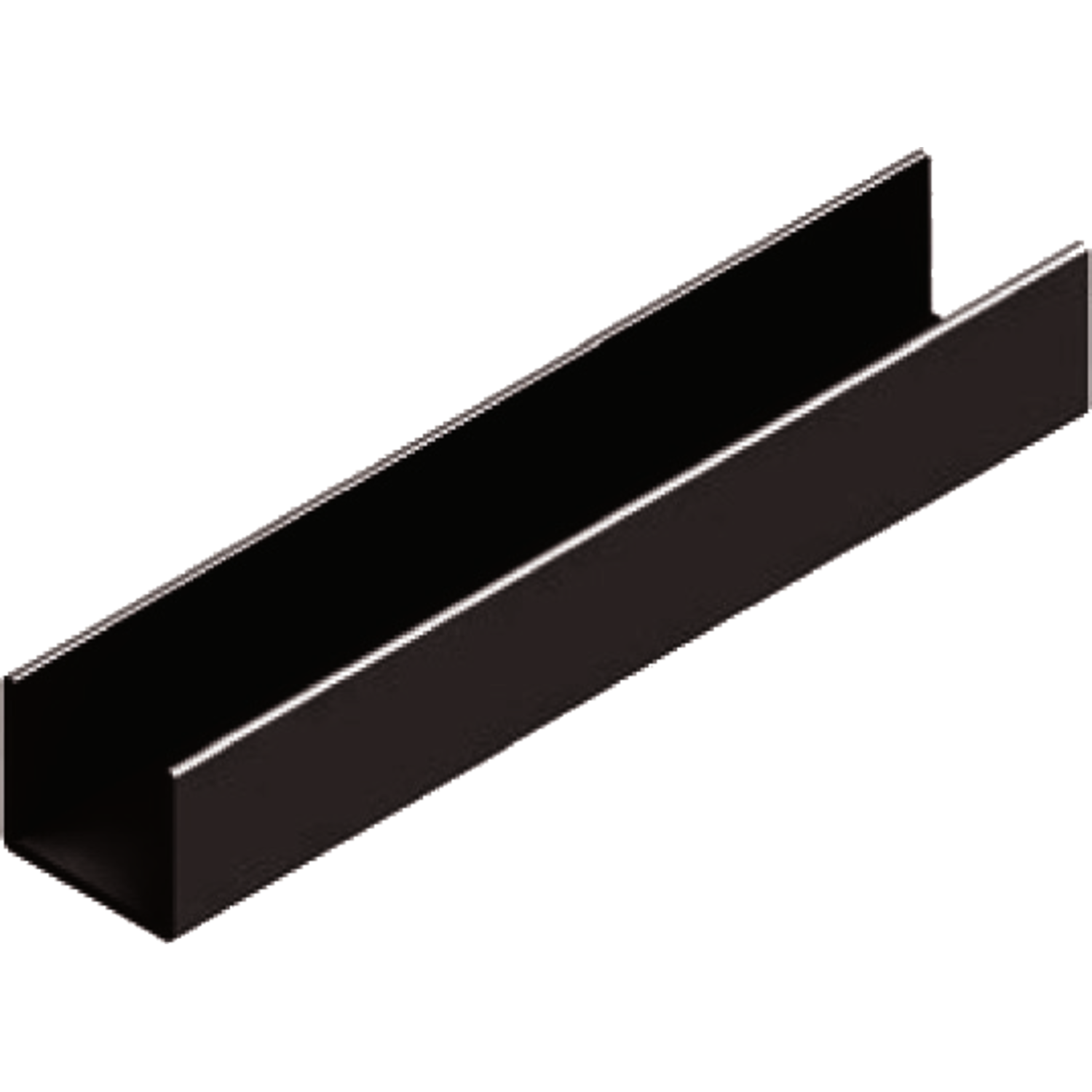 Horizontaal U-profiel PRU19-85 4m alu zwart