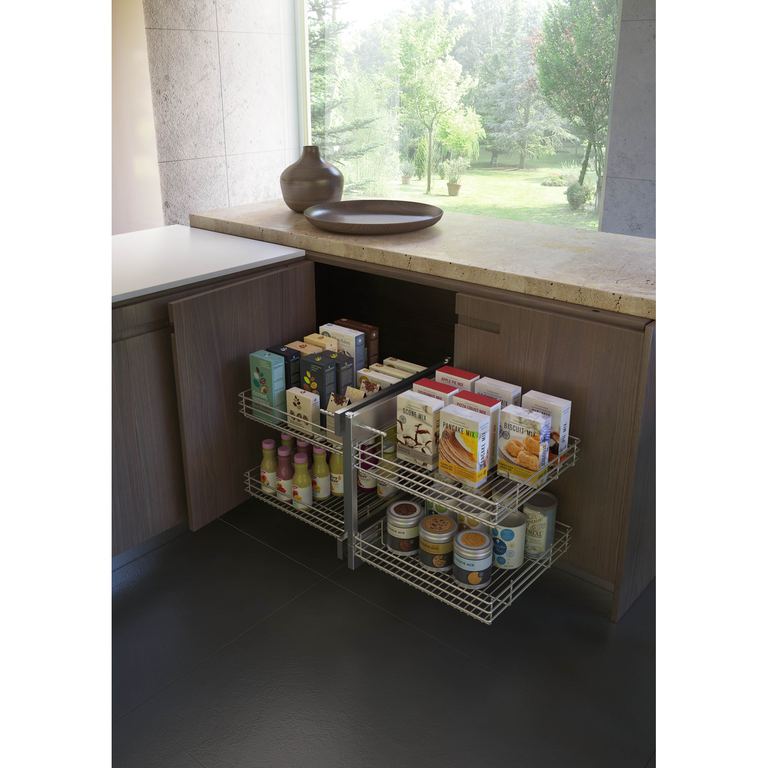 Rational corner Soft Close 500/550mm rechts chroom