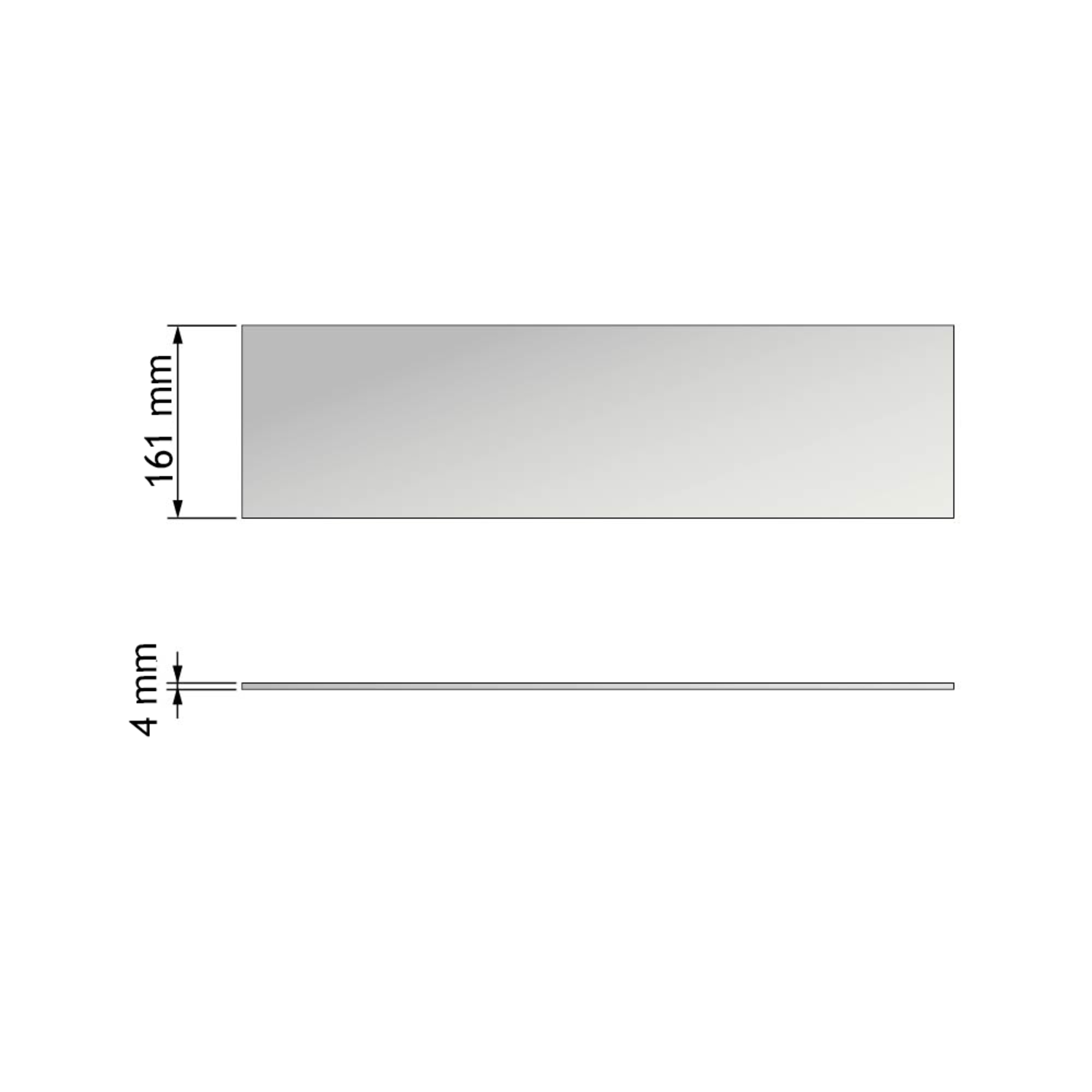 Chic line front/rugset  glas l. 270  h.161  d.4mm