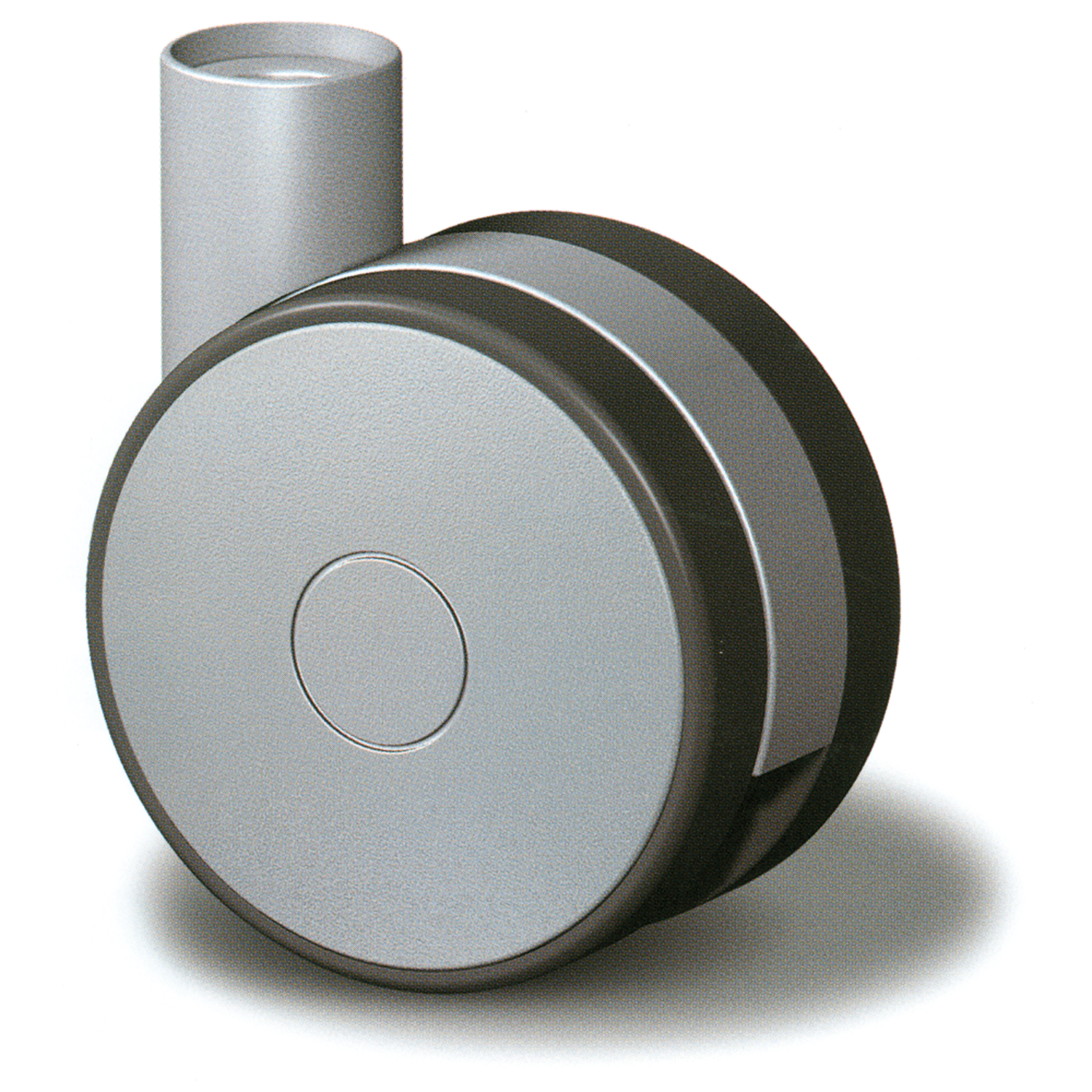Dubbel wiel speedy 60mm alu + zwart rubber zonder plaat