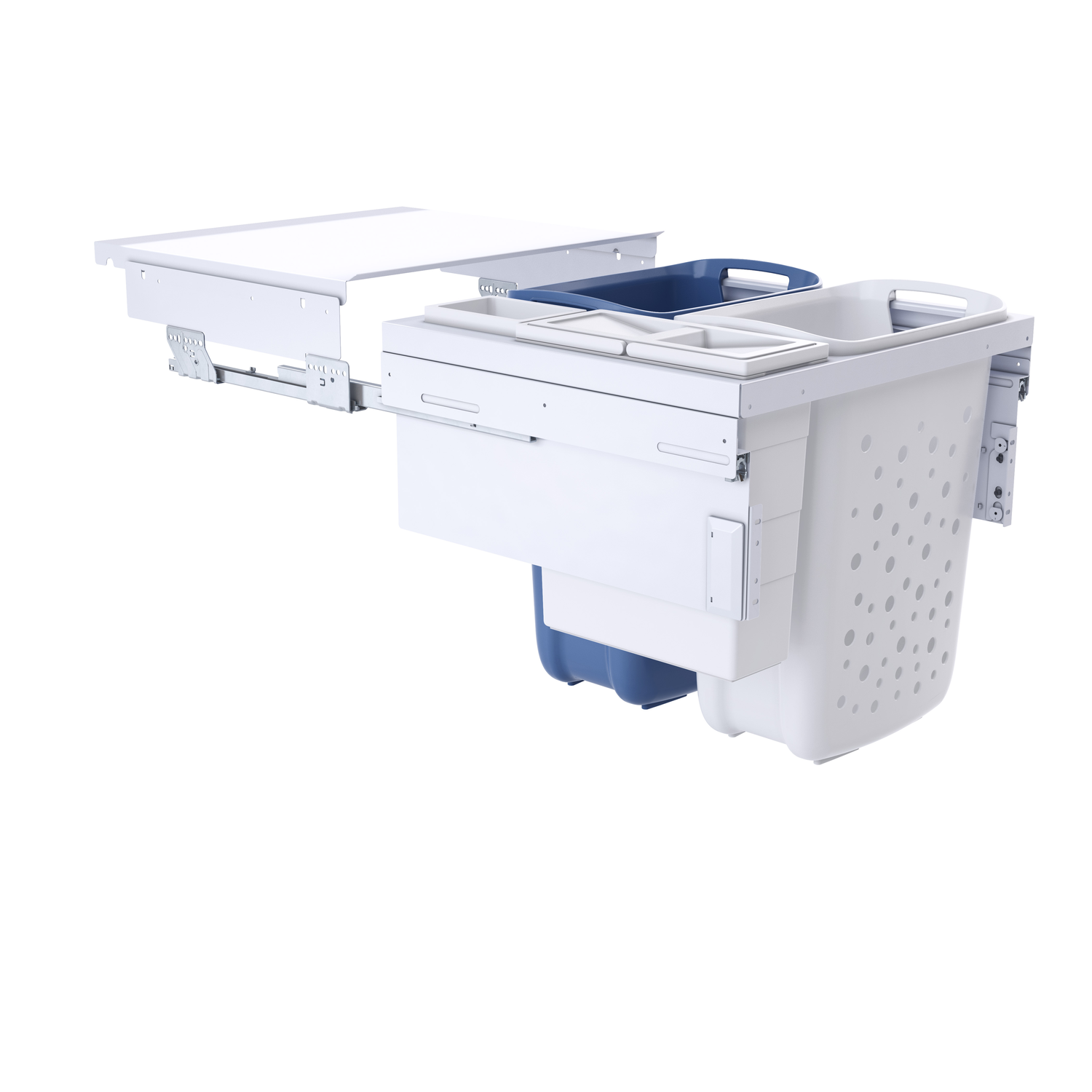 Hailo Laundry Carrier k.60 2x33l+12l+2,5l wit