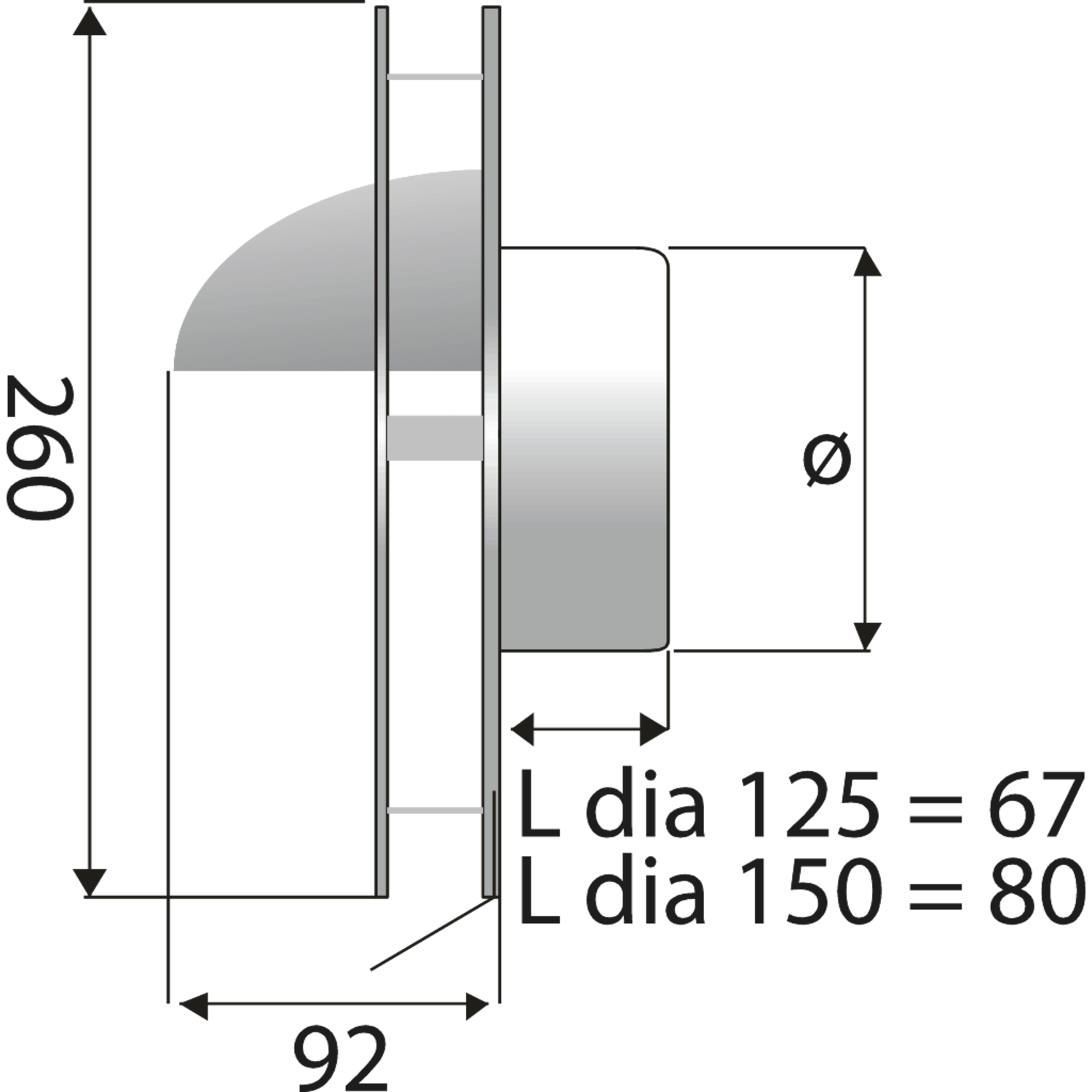 Paneir kappa uitblaasrooster  rvs/wit d.150mm