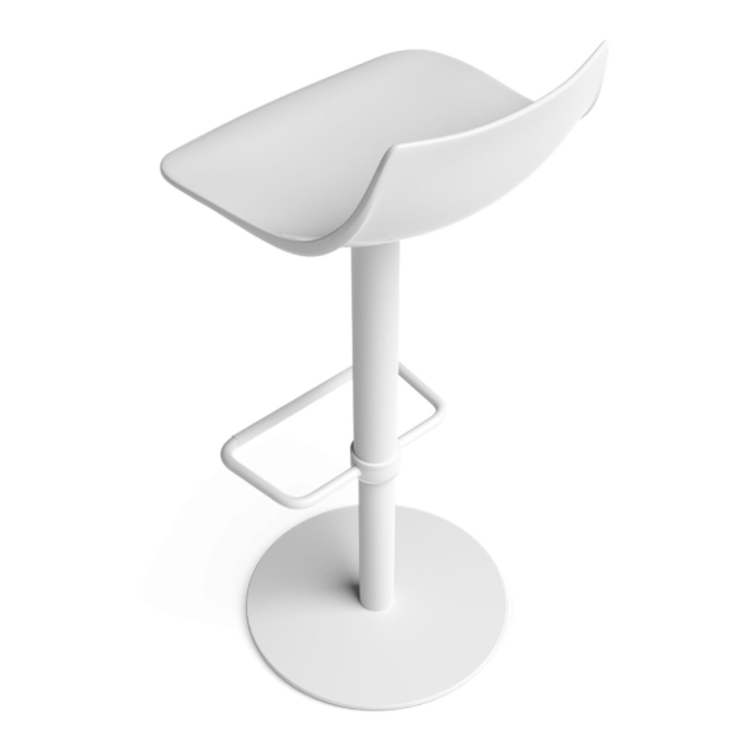 Chef regelbare kruk rond wit/polycarbonaat wit
