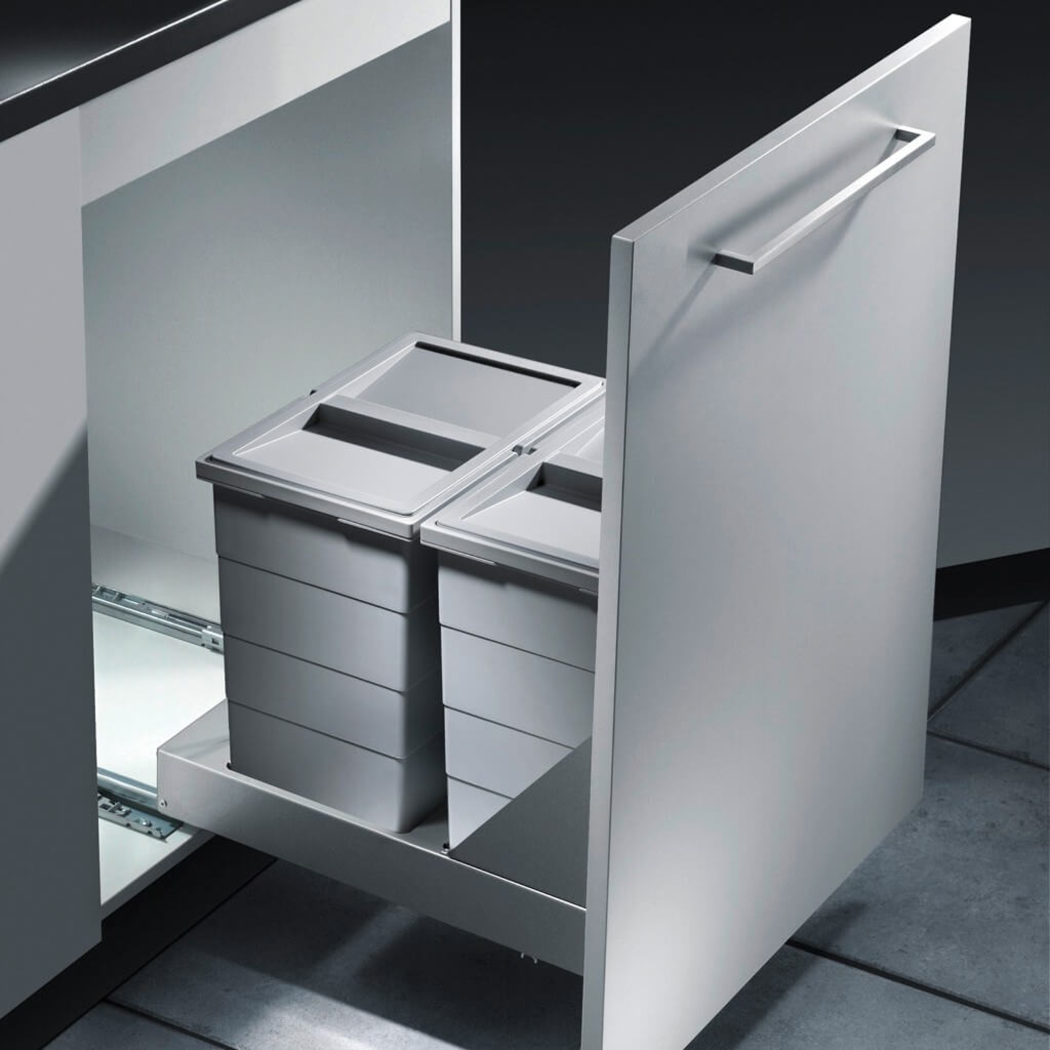 Hailo bottom mount 40-60cm2x24l - metalen drager - 2x24l - metalen drager - volledig uitsc