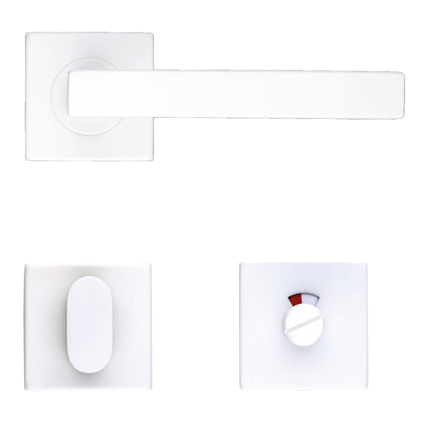 Deurkruk Pro kubic shape 16mm wit structuur r+wc
