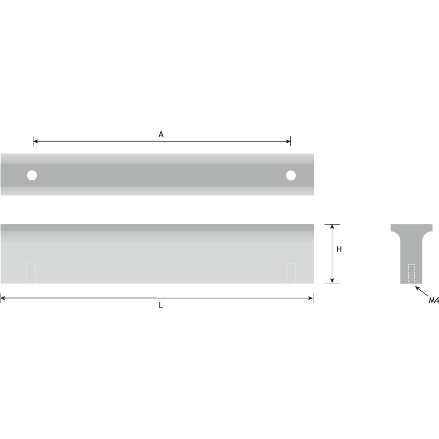 Greep l=120mm boorafst.96mm alu mat