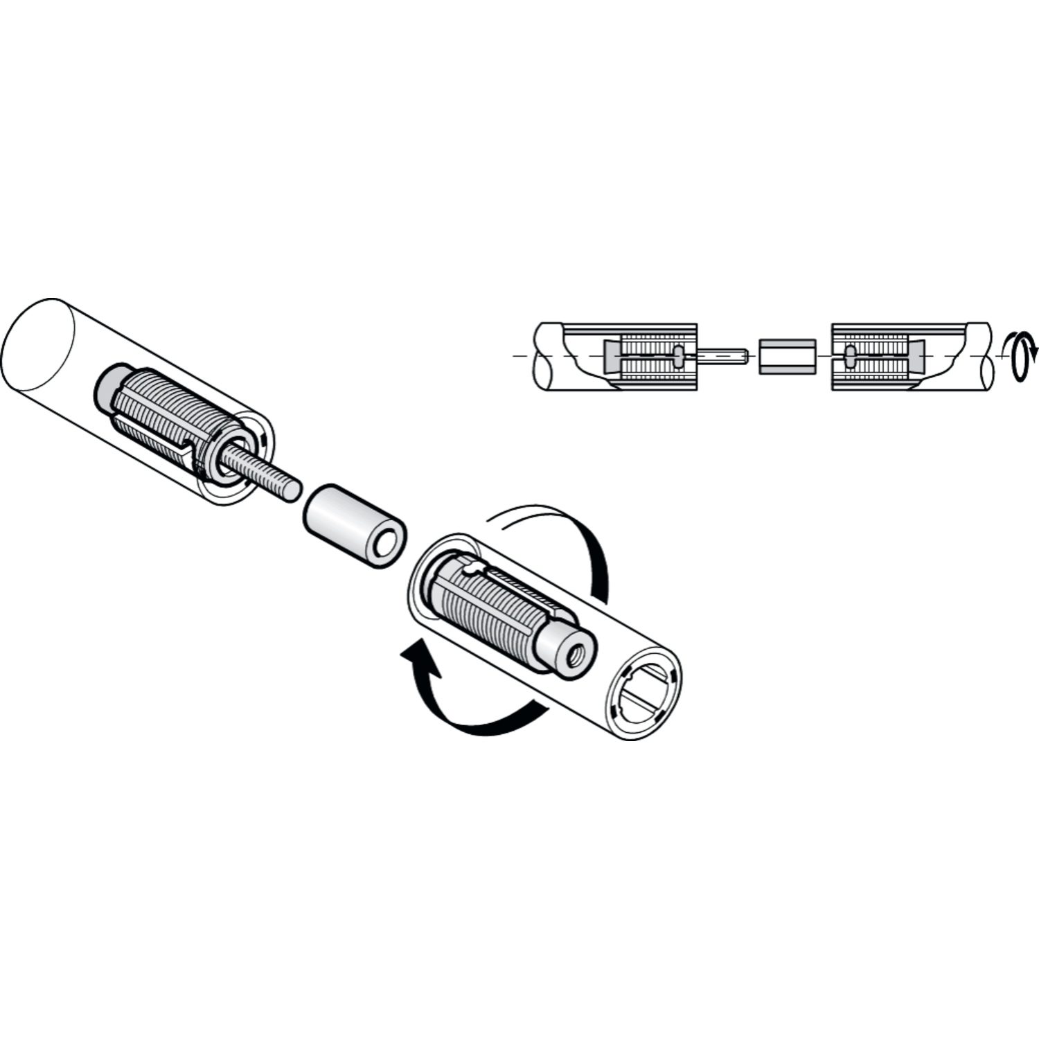 Pba 500-nylon wit rechte verbinding voor buizen