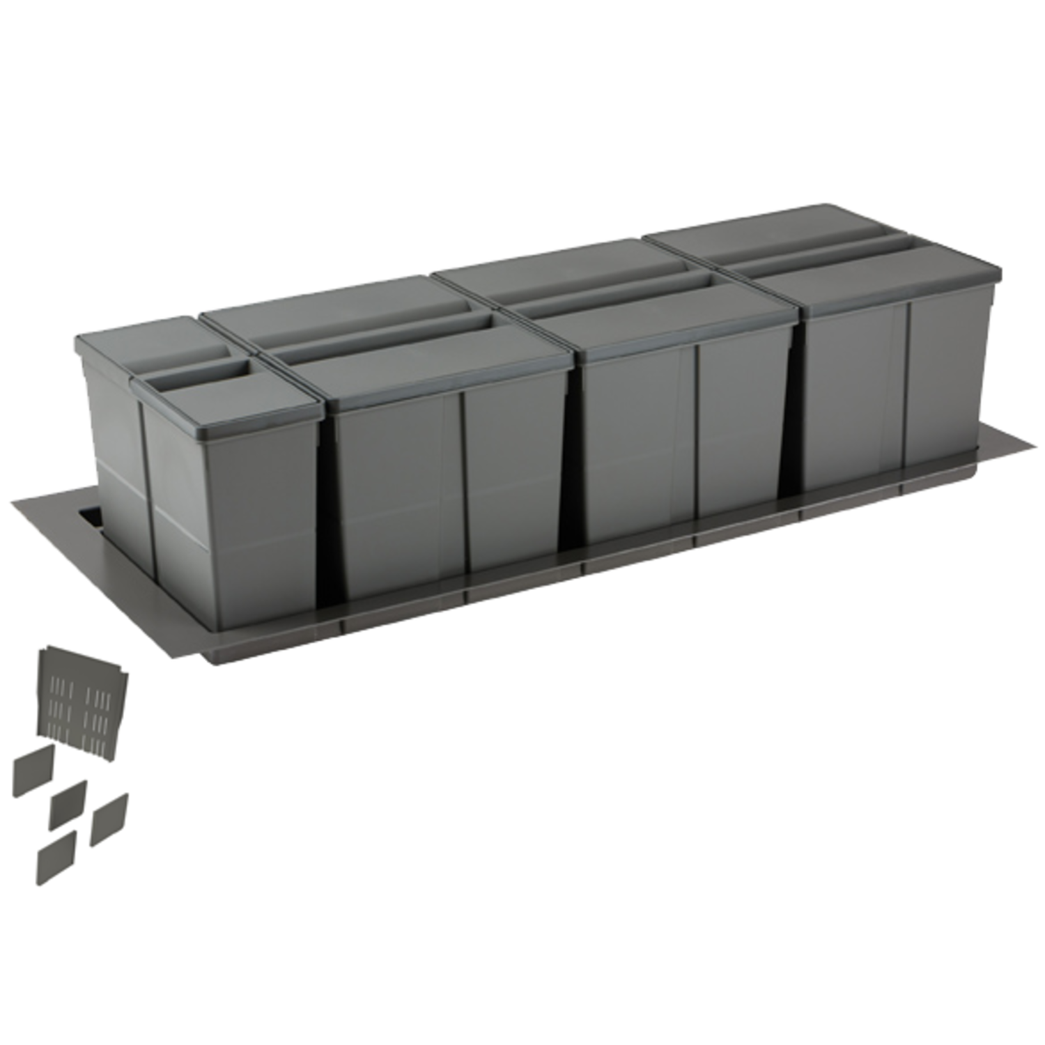 Ladeafvalsysteem 9xl line k.1200mm h.277mm26 L + 26 L + 26 L + 26 L + 11 L oriongrijs