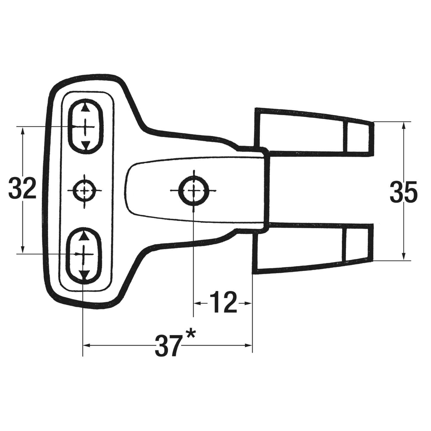 Projectsch.arm mb-6310 opliggend 16mm 270° nikkel