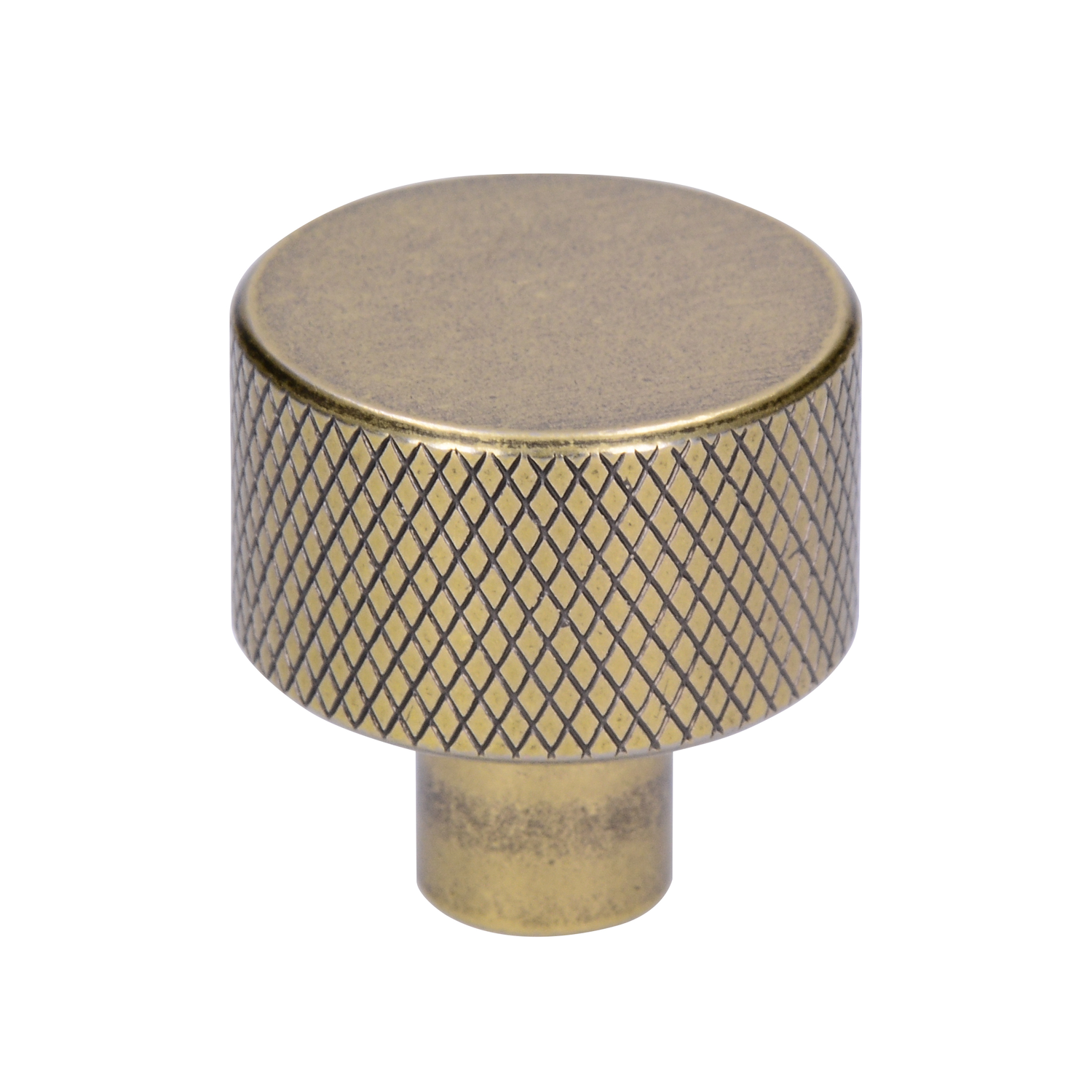 Knop 24mm alu geribbeld vintage gold