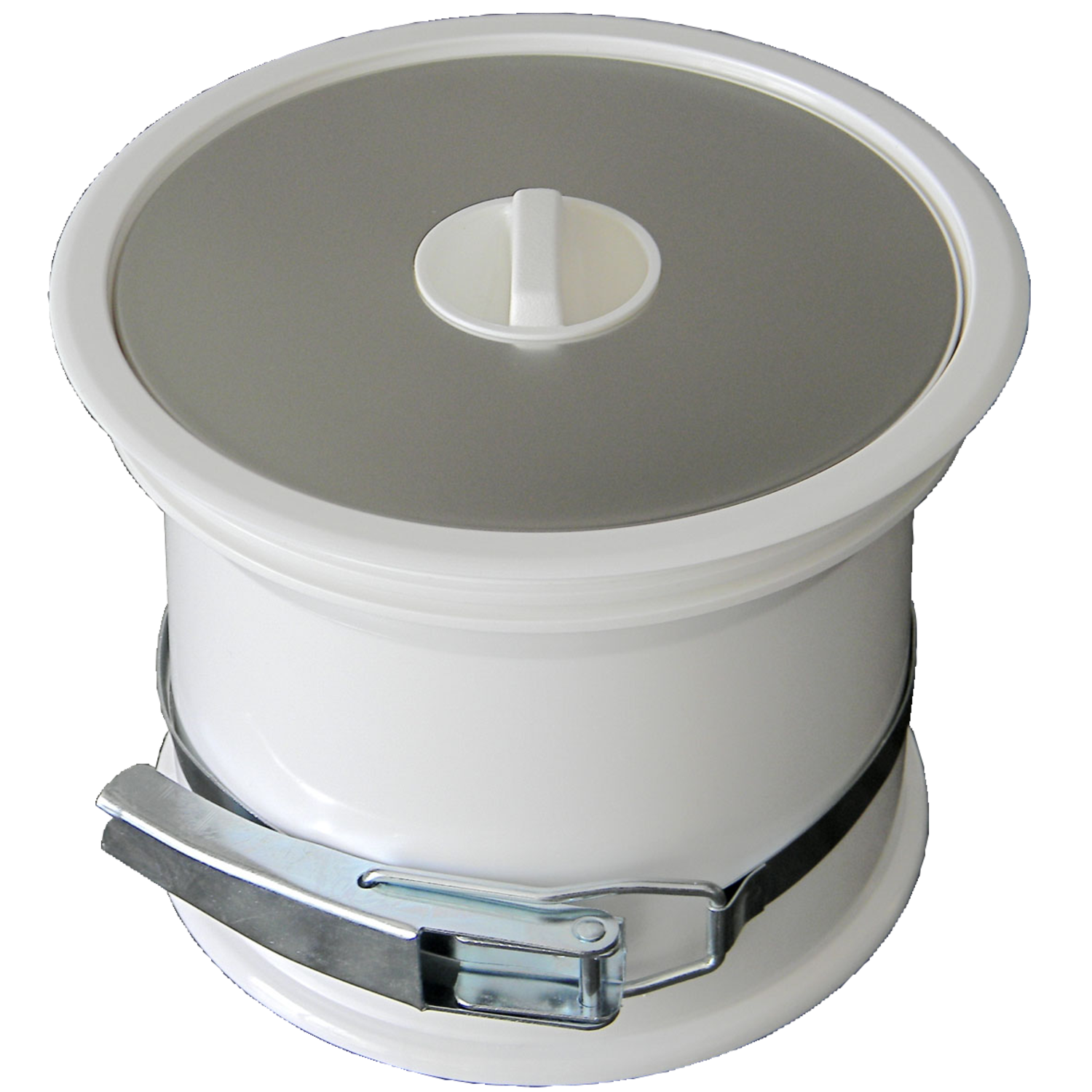 Prentout afvalklep wit/inox