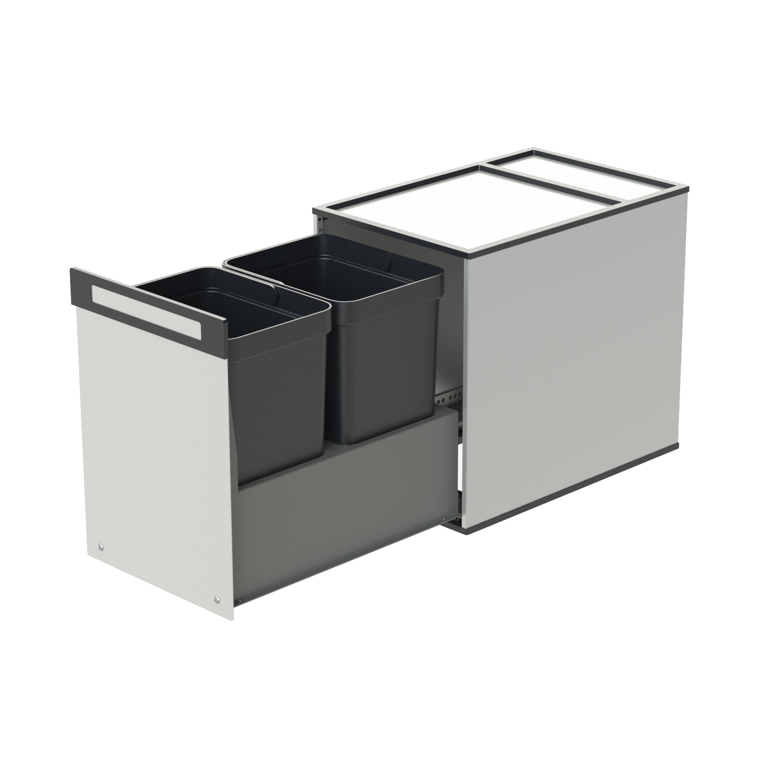 Highline 1 afvalemmer 10+10l rvs k.40cm volledig uittrekbaar met SoftClose