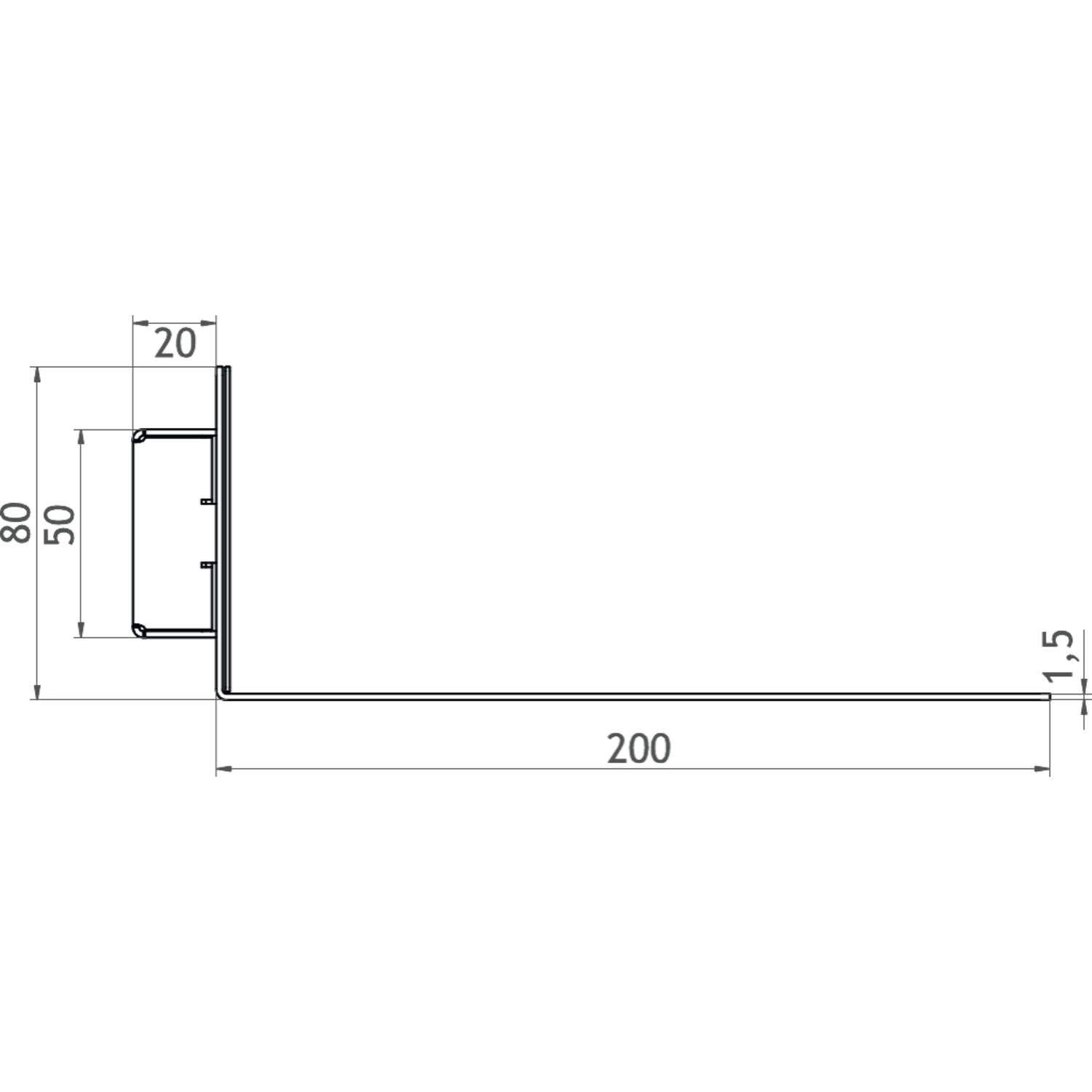 Set voor verlichting hoeklegplank 600 mm
