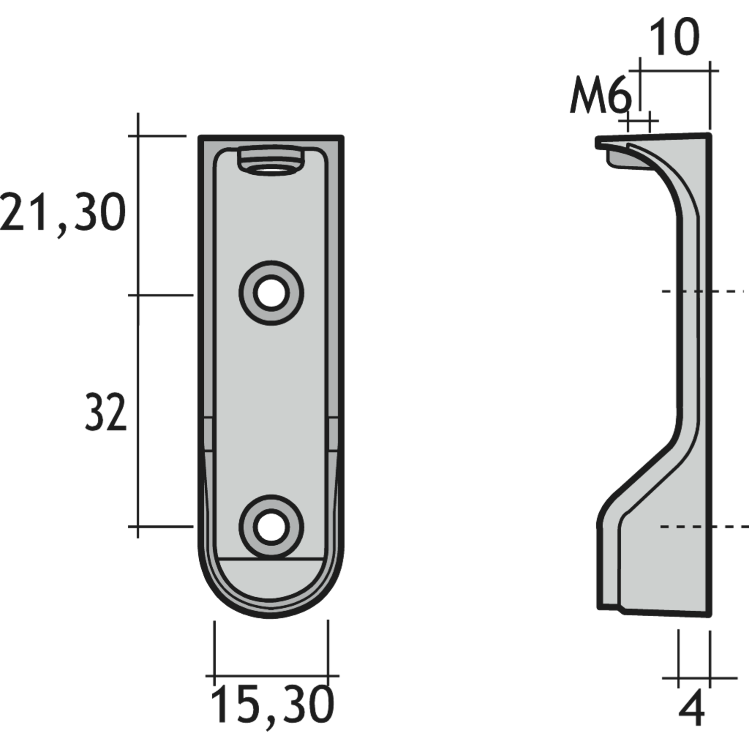Kastbaarhouder sl781 ovaal m6x25 vernikkeld