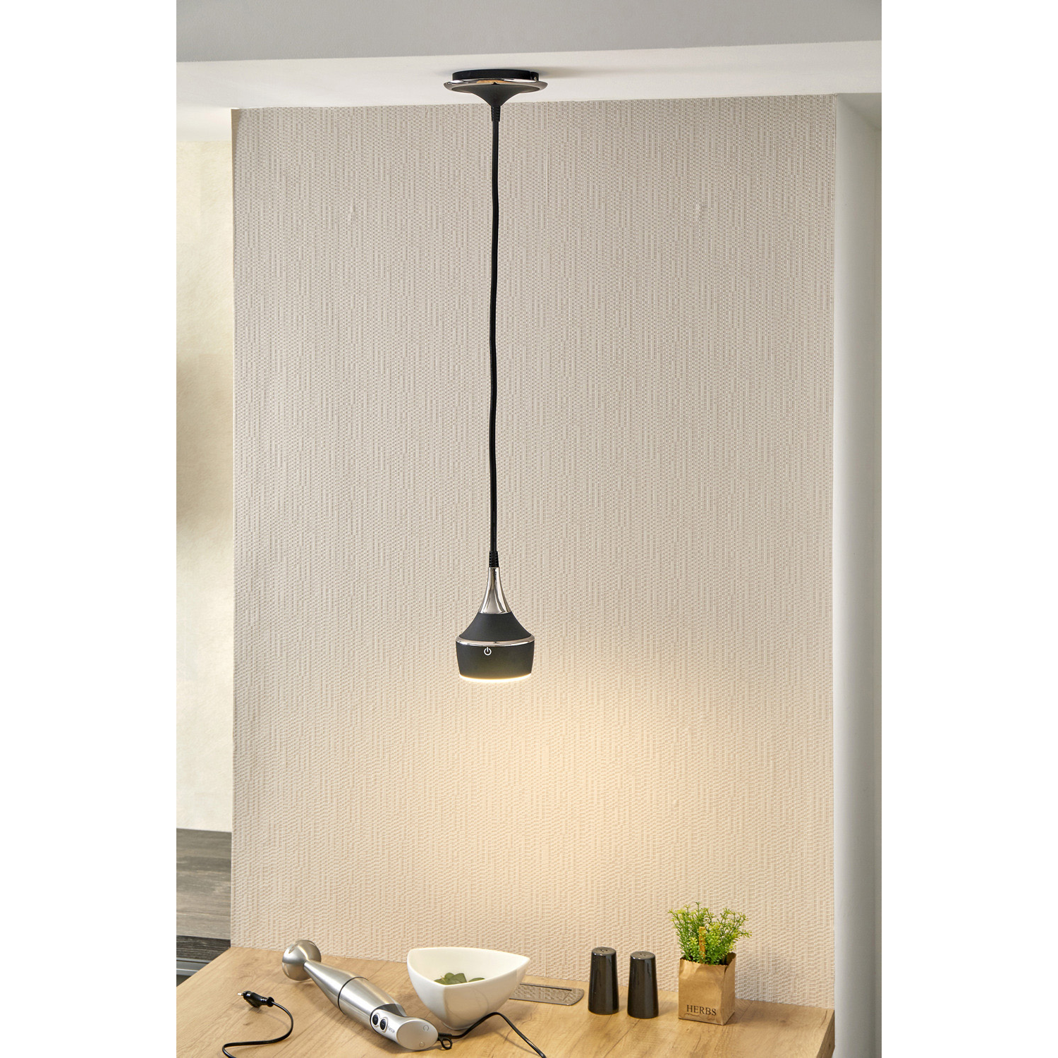 Mercury ledpendel 8W led gunmetal + stopcontact