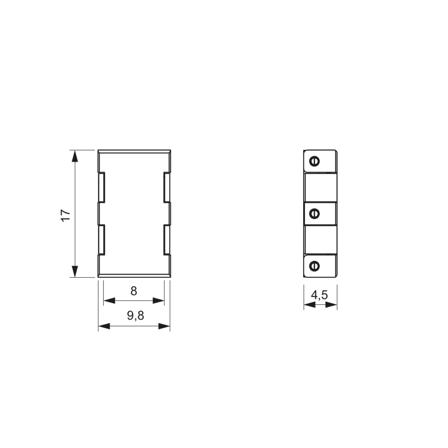 Linear connector COB/SMD 8mm 12/24v