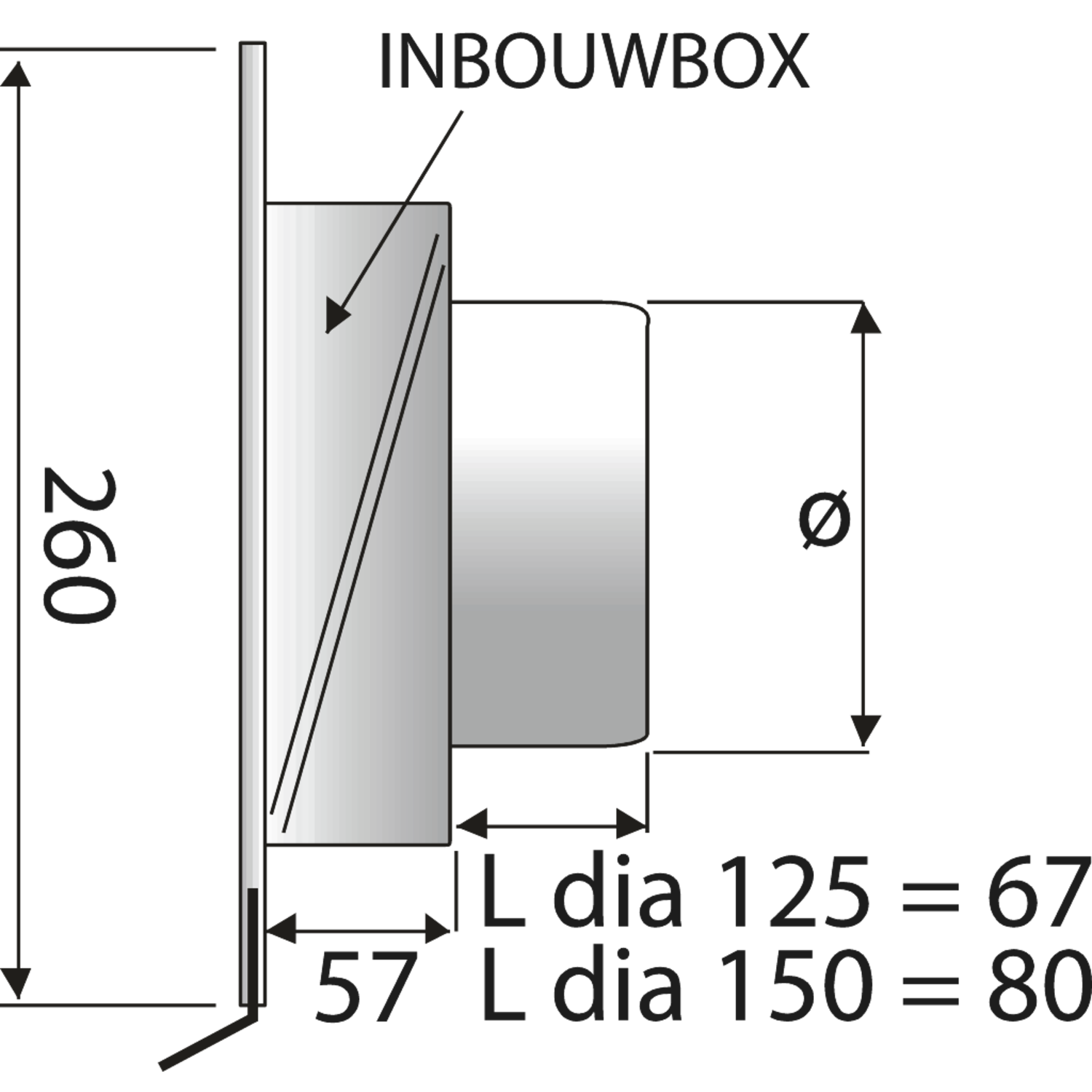 Paneir sigma uitblaasrooster  rvs/rvs d.125mm