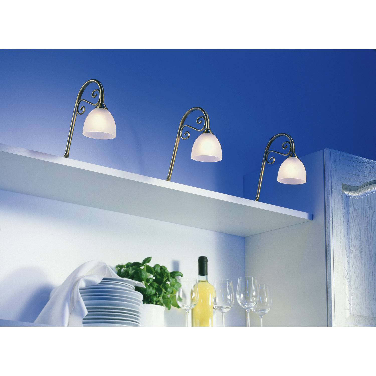 Alto set 3 x led zilver/wit glas 2,8W 12V 3000K + konvertor