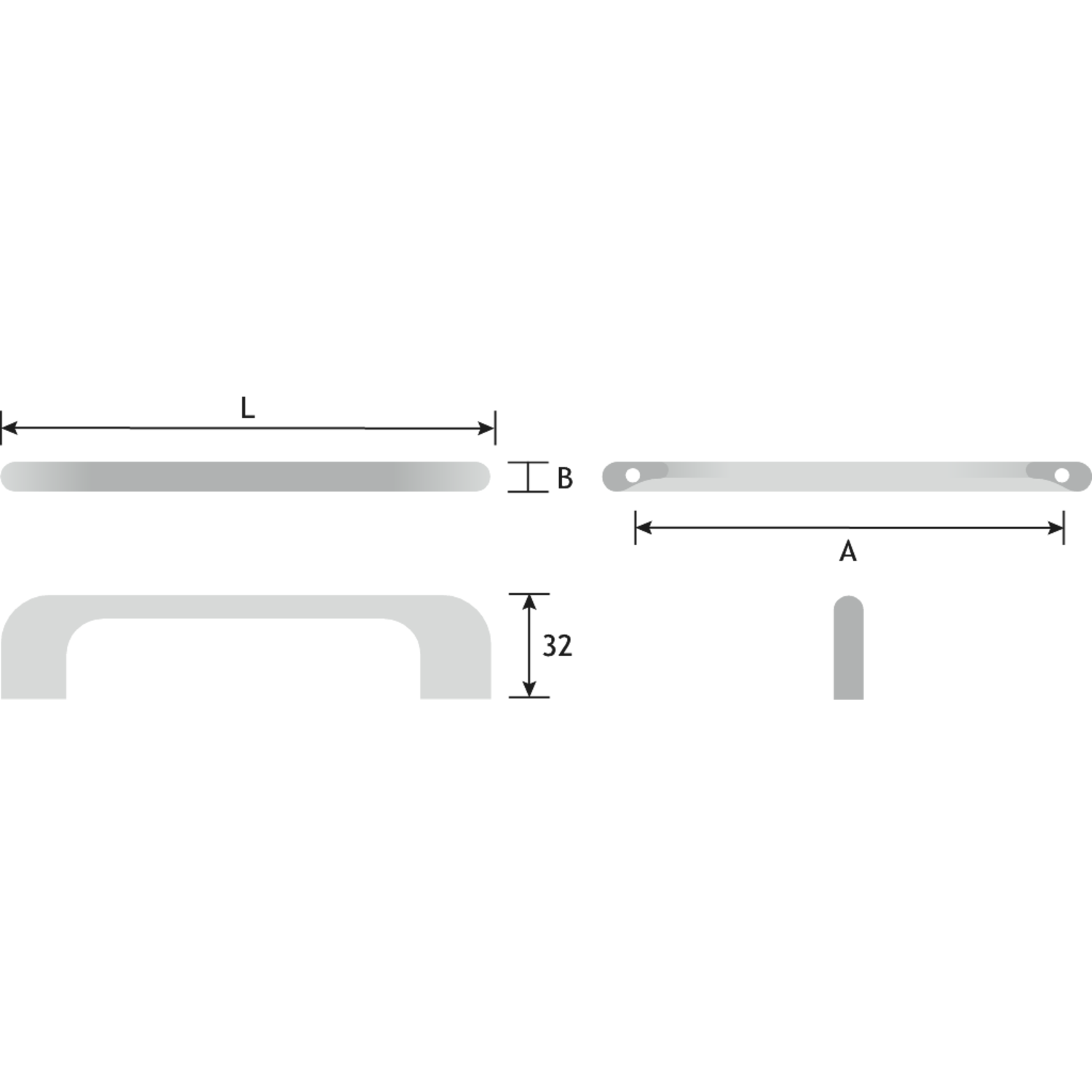 Greep inspire zamak zwart mat ba 320mm L 329mm