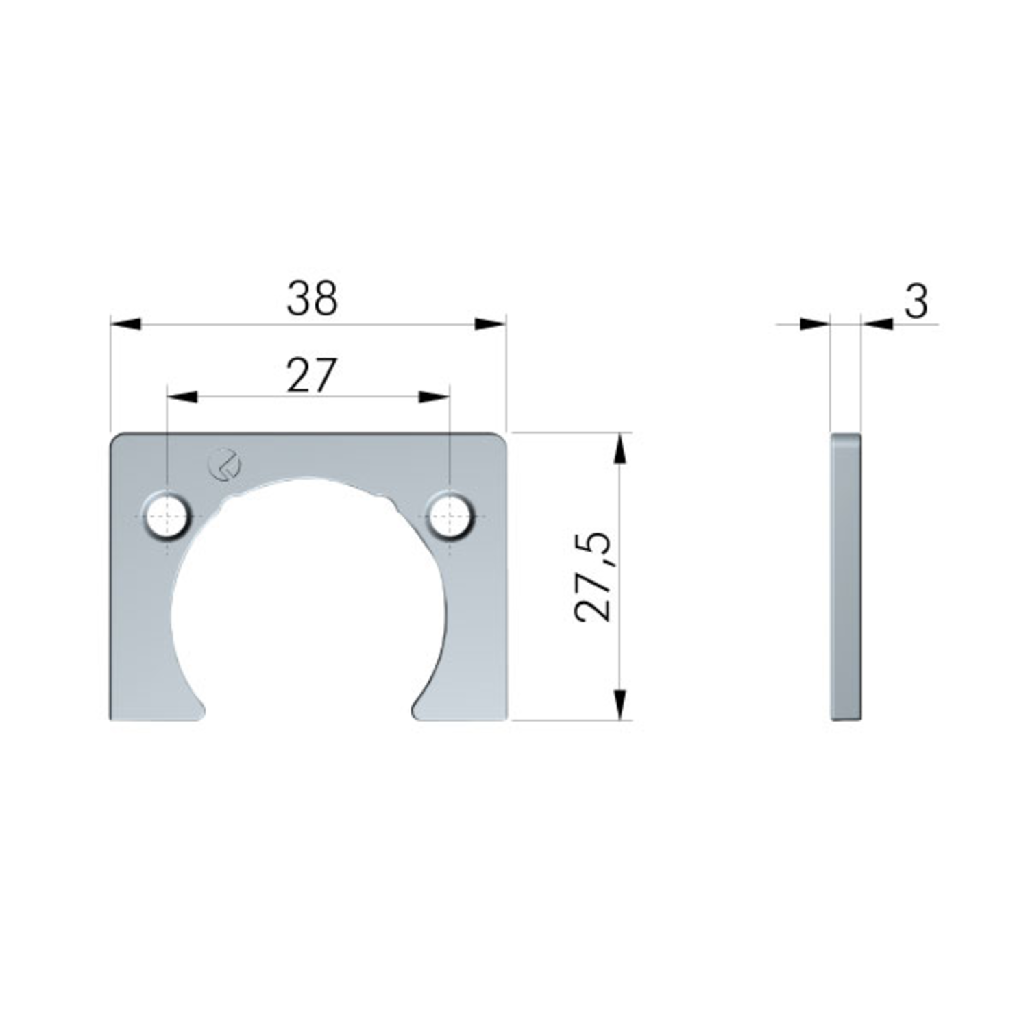 Adapter 3mm voor scharnier Kimana