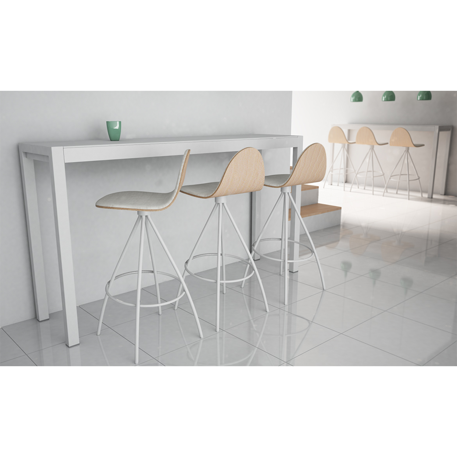 Petris tessuto barkruk 65cm-acier epoxy antraciet/