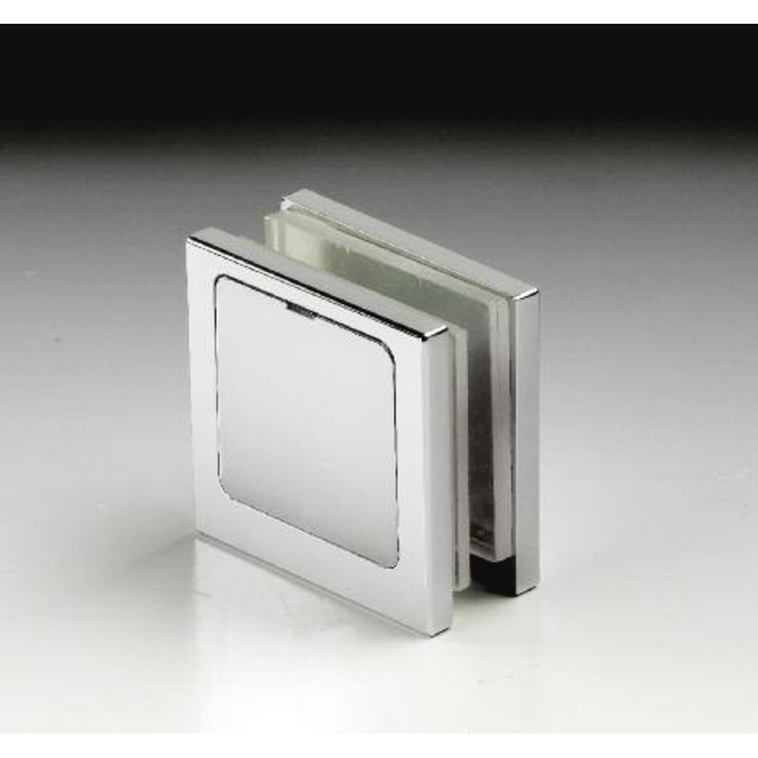Klem wand/glas gelijk met de wand, voor 6/12 mm glas, B40 H40, chroom