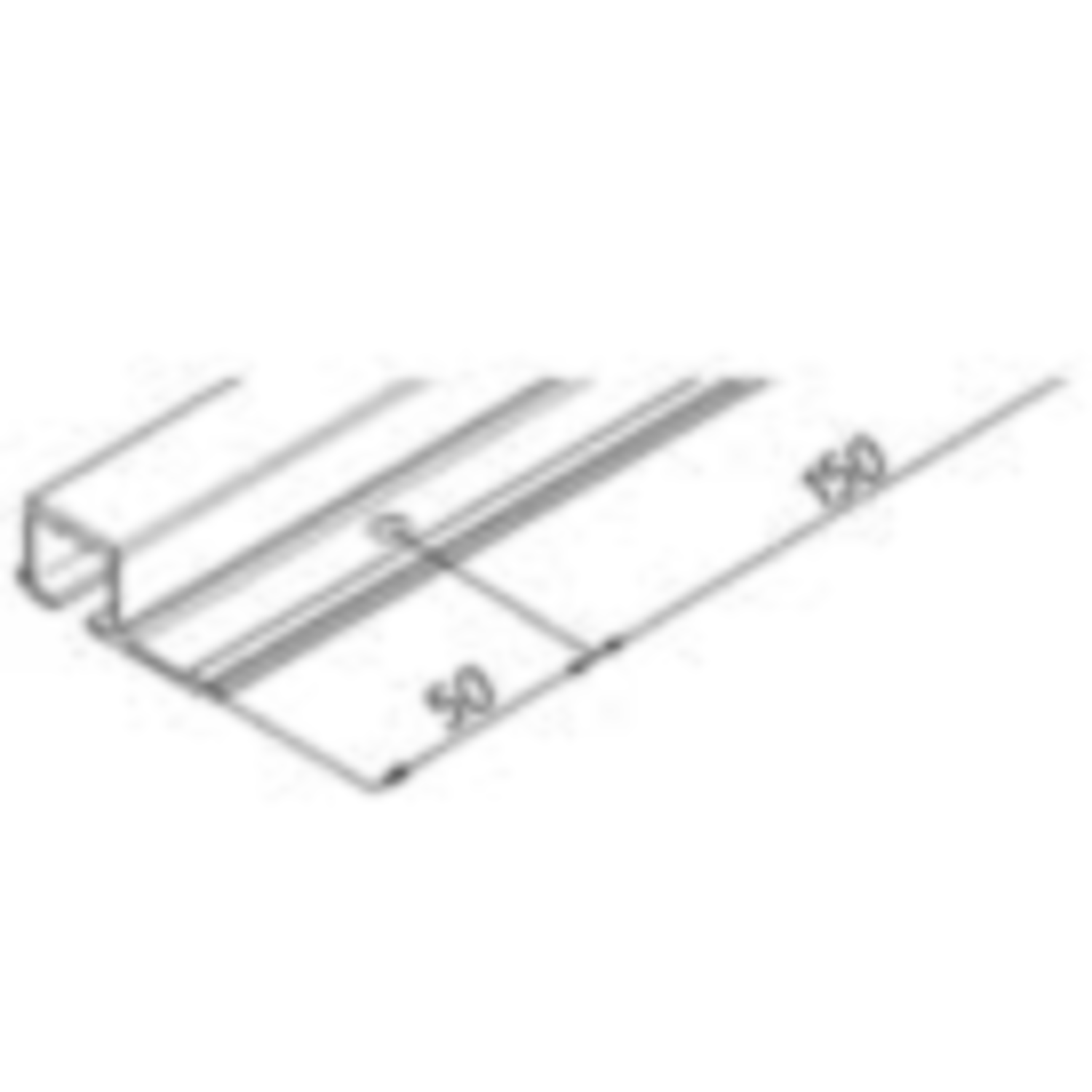 Looprail Hawa Clipo 26/36, alu geanodiseerd, te vijzen, 3500mm