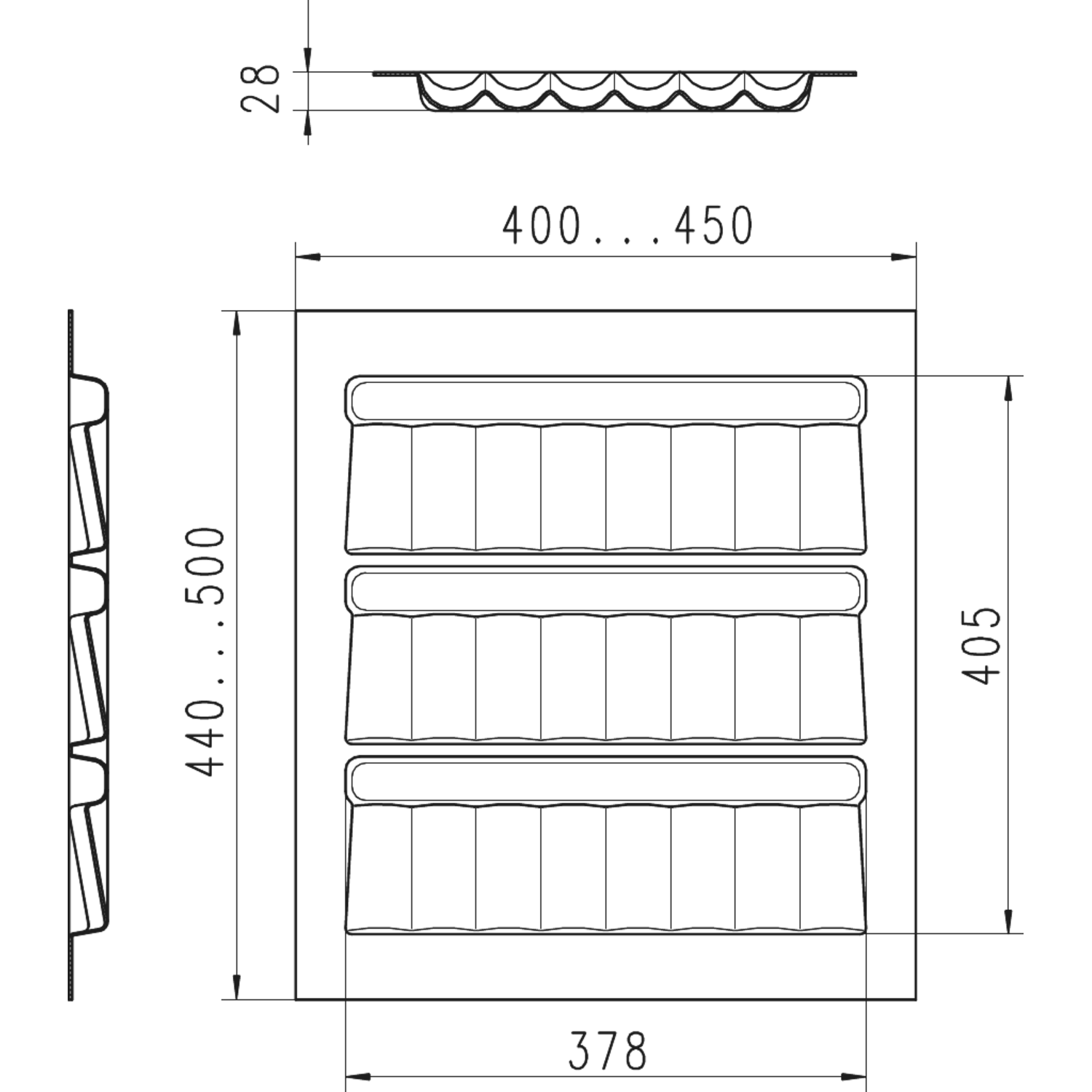 Basic kruidenlade k 50 cm wit 450 x 500 mm