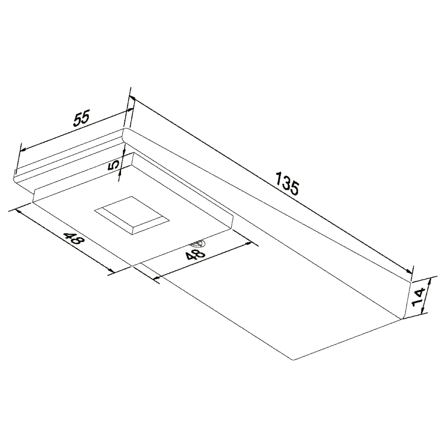 Set quadrat Led alu set 2 x 3W + schakelaar